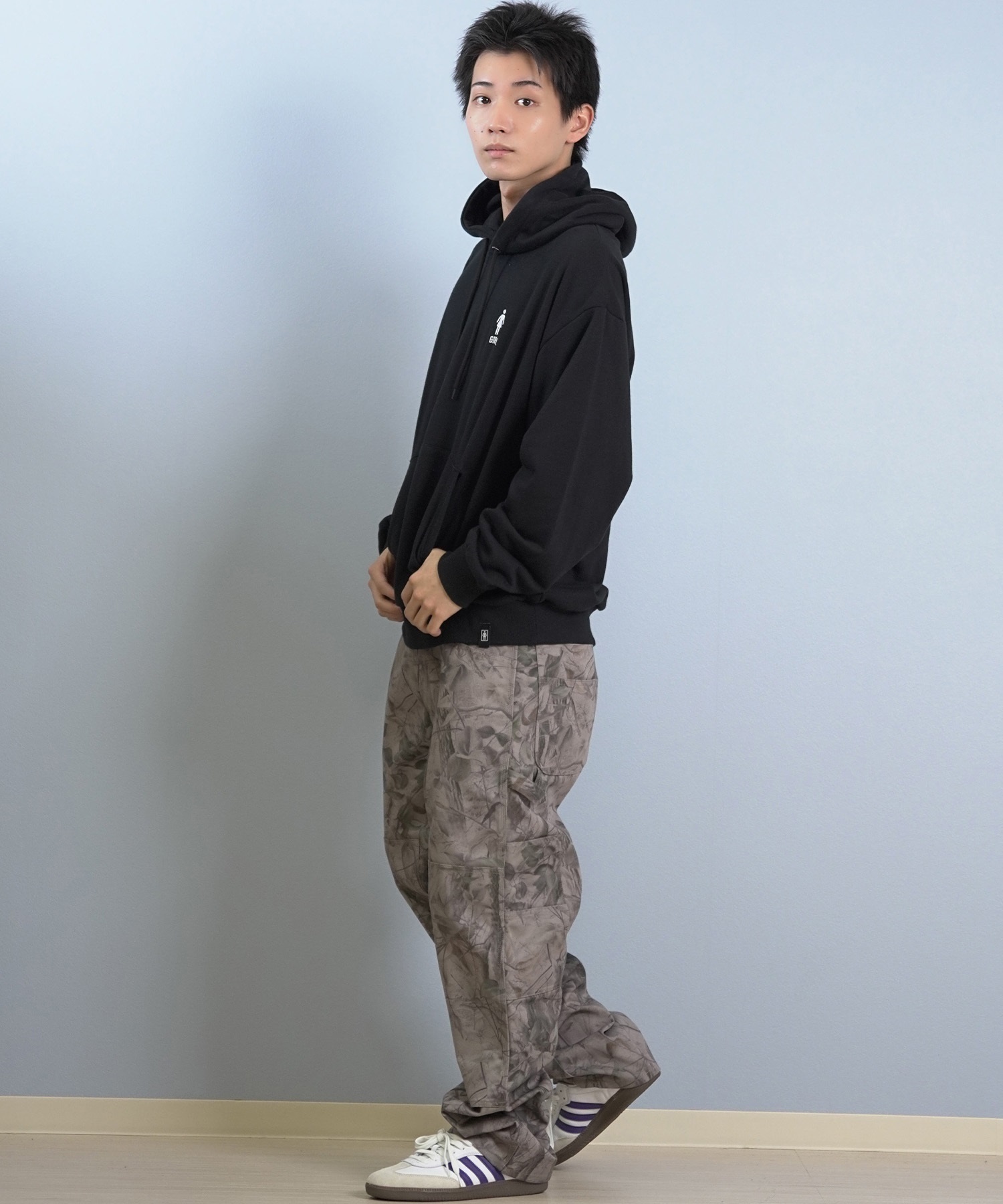 GIRL ガール プルオーバー パーカー メンズ シンプル ワンポイント