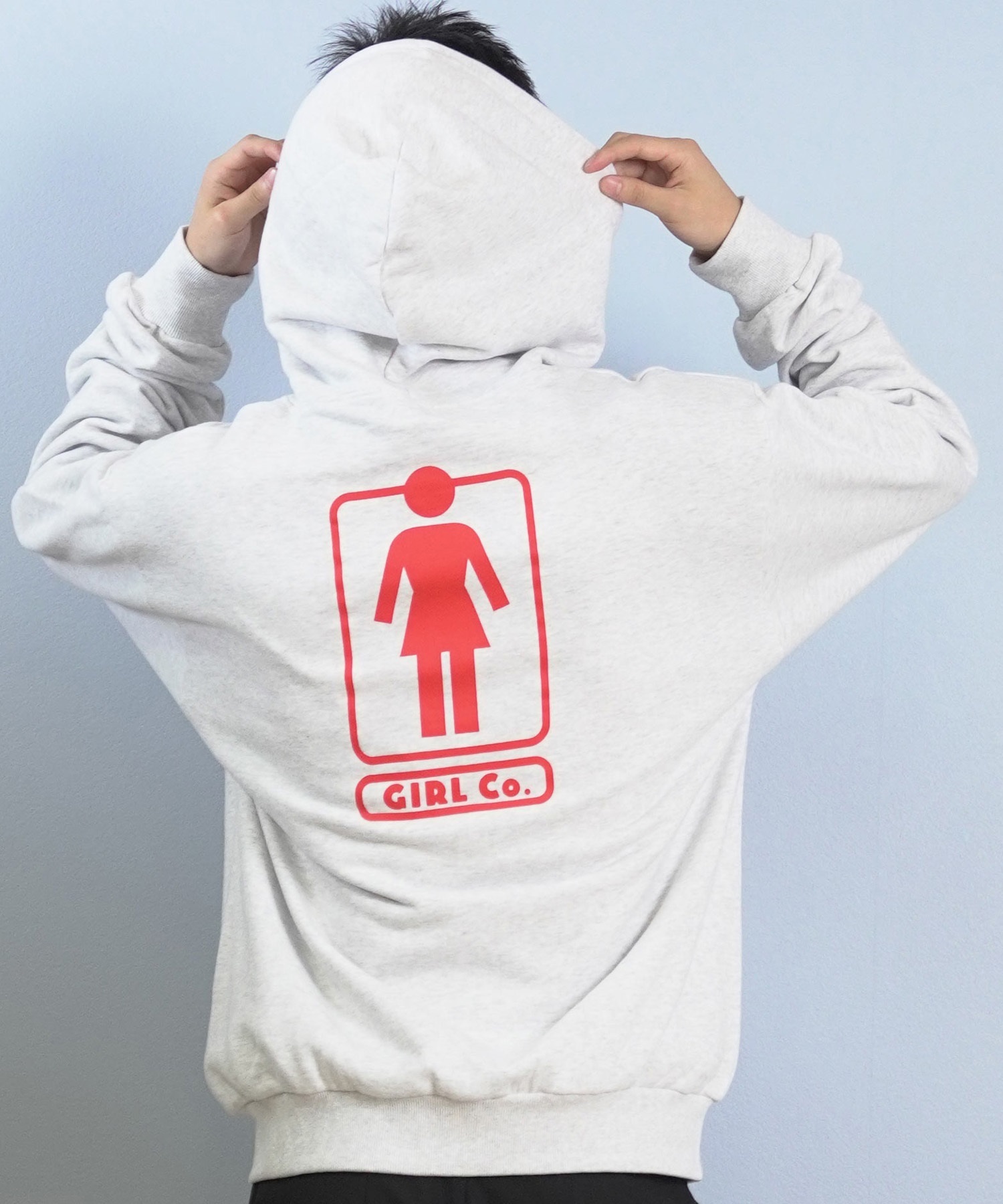 GIRL ガール ジップアップ パーカー メンズ バックプリント ロゴ
