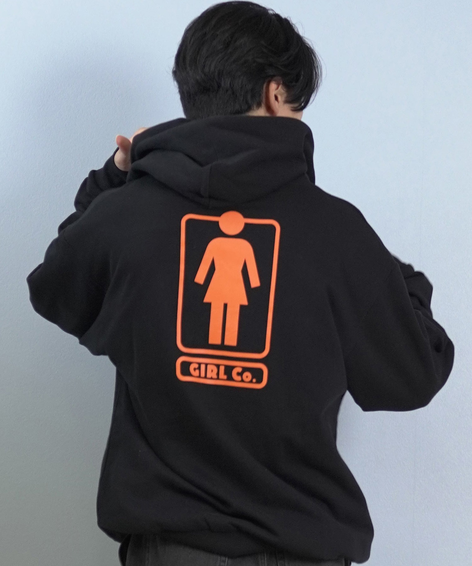 GIRL ガール ジップアップ パーカー メンズ バックプリント ロゴ