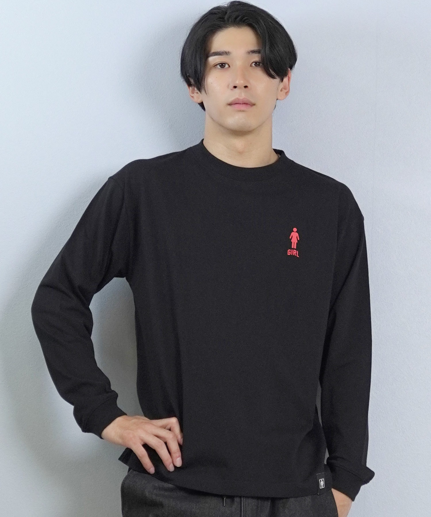 GIRL ガール 長袖 Tシャツ ロンT メンズ バックプリント ロゴ