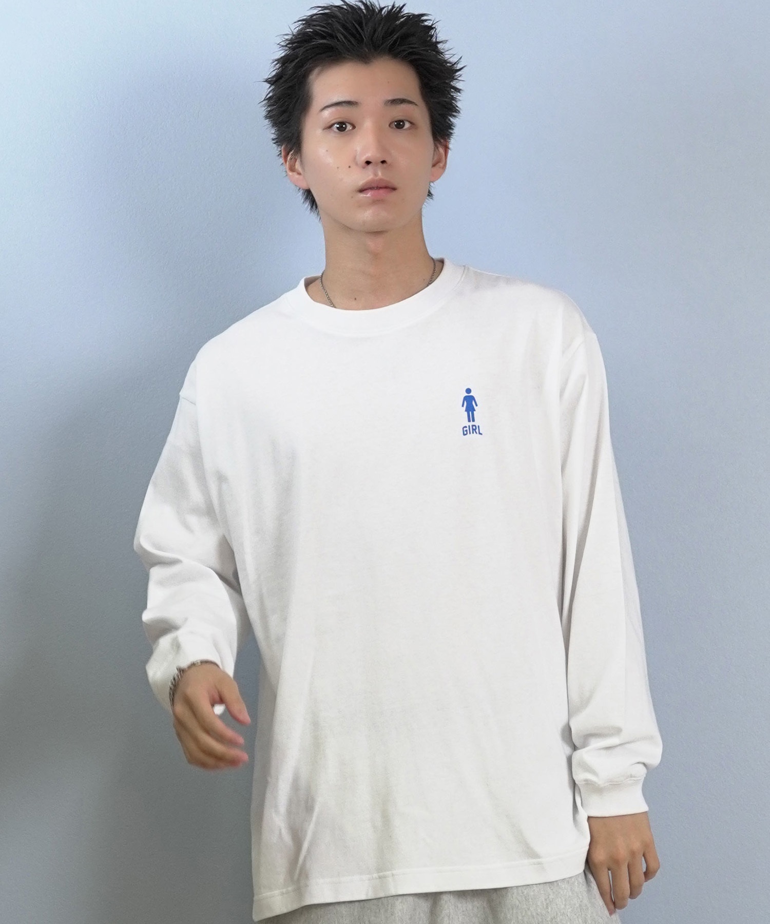 GIRL ガール 長袖 Tシャツ ロンT メンズ バックプリント ロゴ