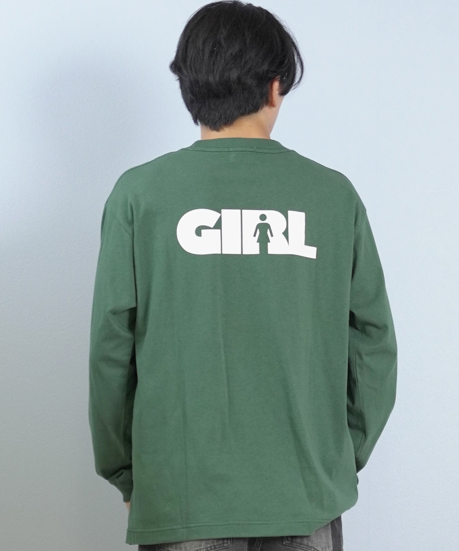GIRL ガール 長袖 Tシャツ ロンT メンズ バックプリント ロゴ