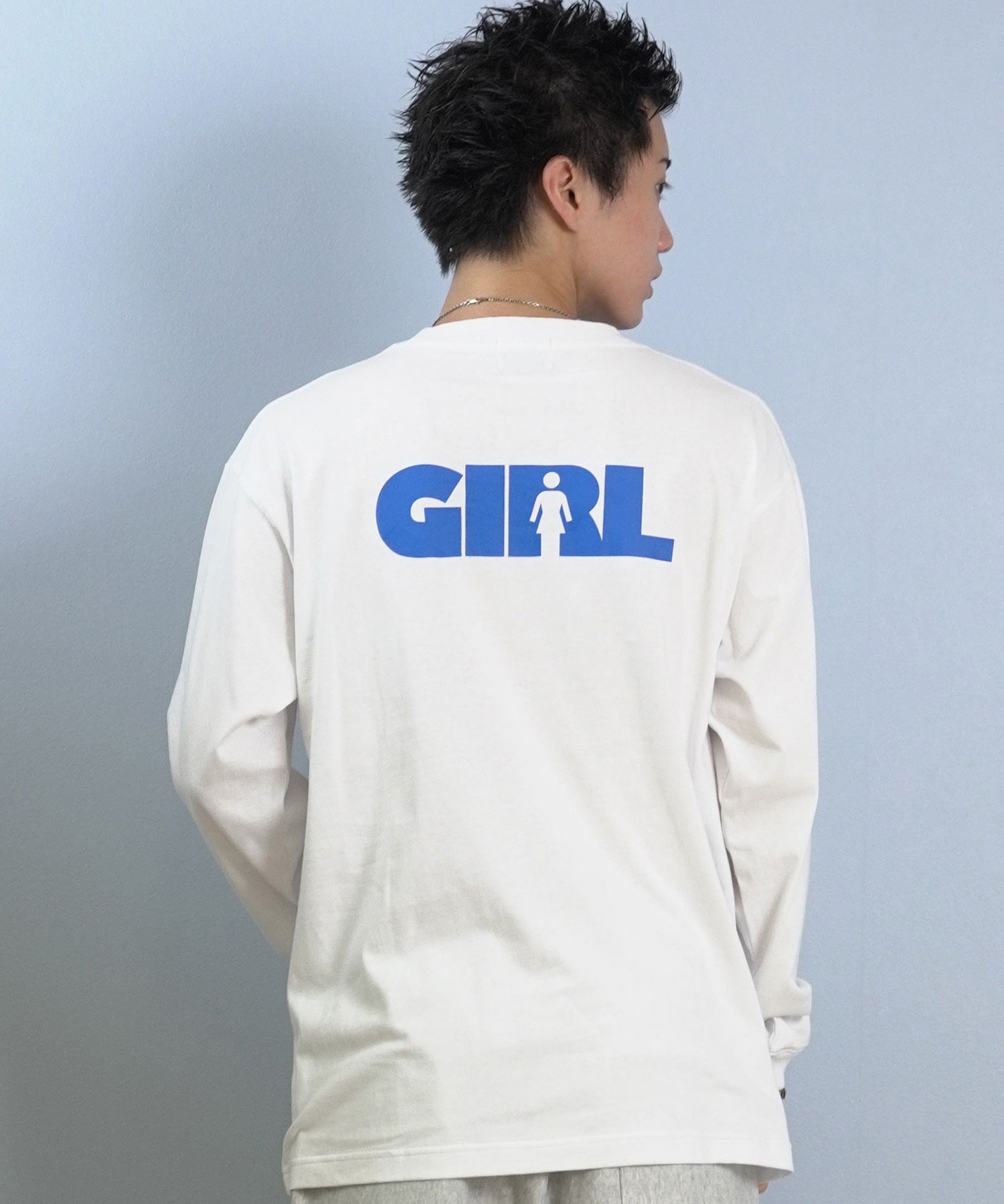 GIRL ガール 長袖 Tシャツ ロンT メンズ バックプリント ロゴ