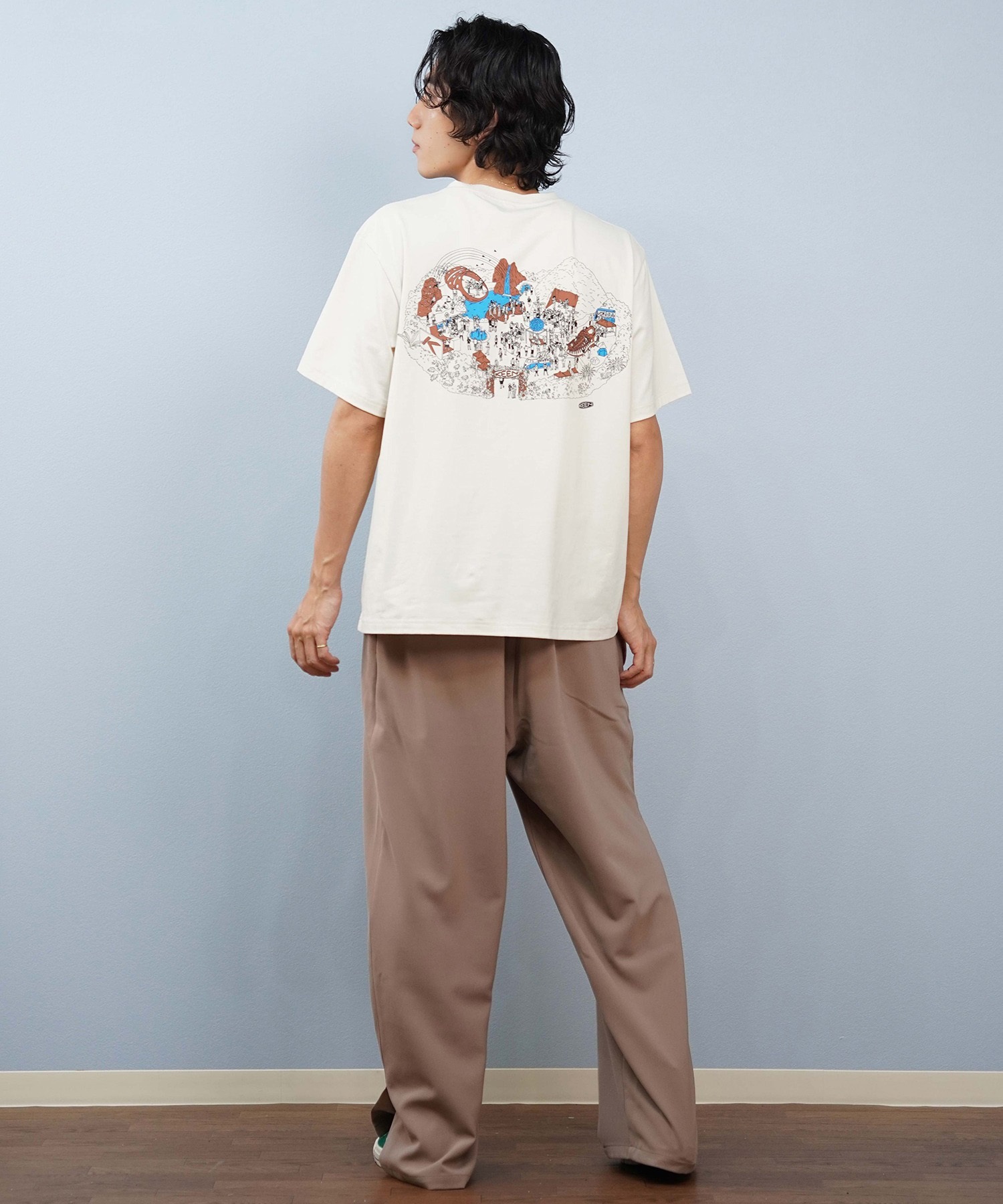 KEEN キーン 半袖 Tシャツ メンズ バックプリント 高機能 吸水速乾 帯電防止 温度調節 抗菌 ハーベスト パーク ティー 1030934(WTCA-S)