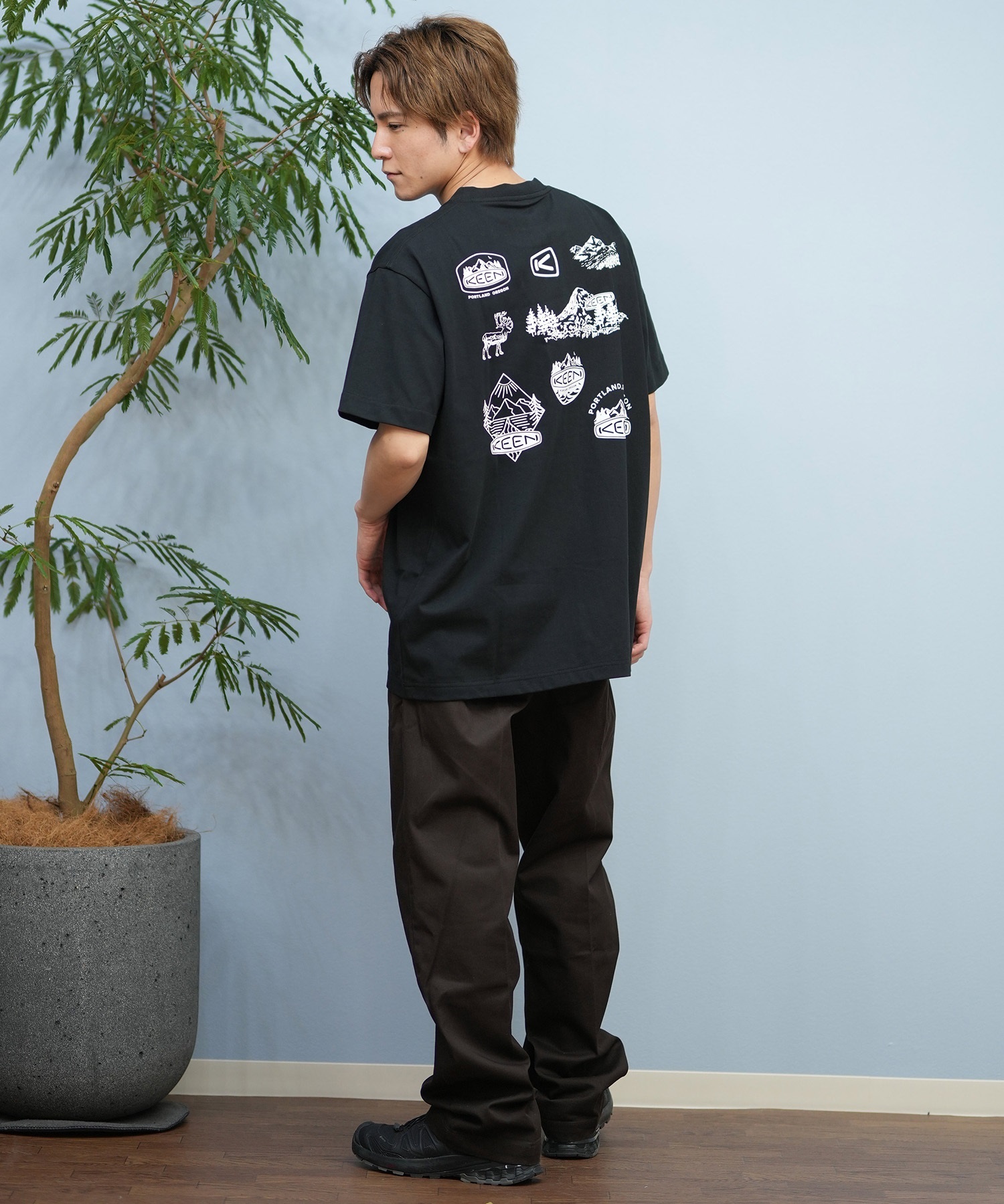 KEEN キーン 半袖 Tシャツ メンズ バックプリント 吸汗速乾 1031501