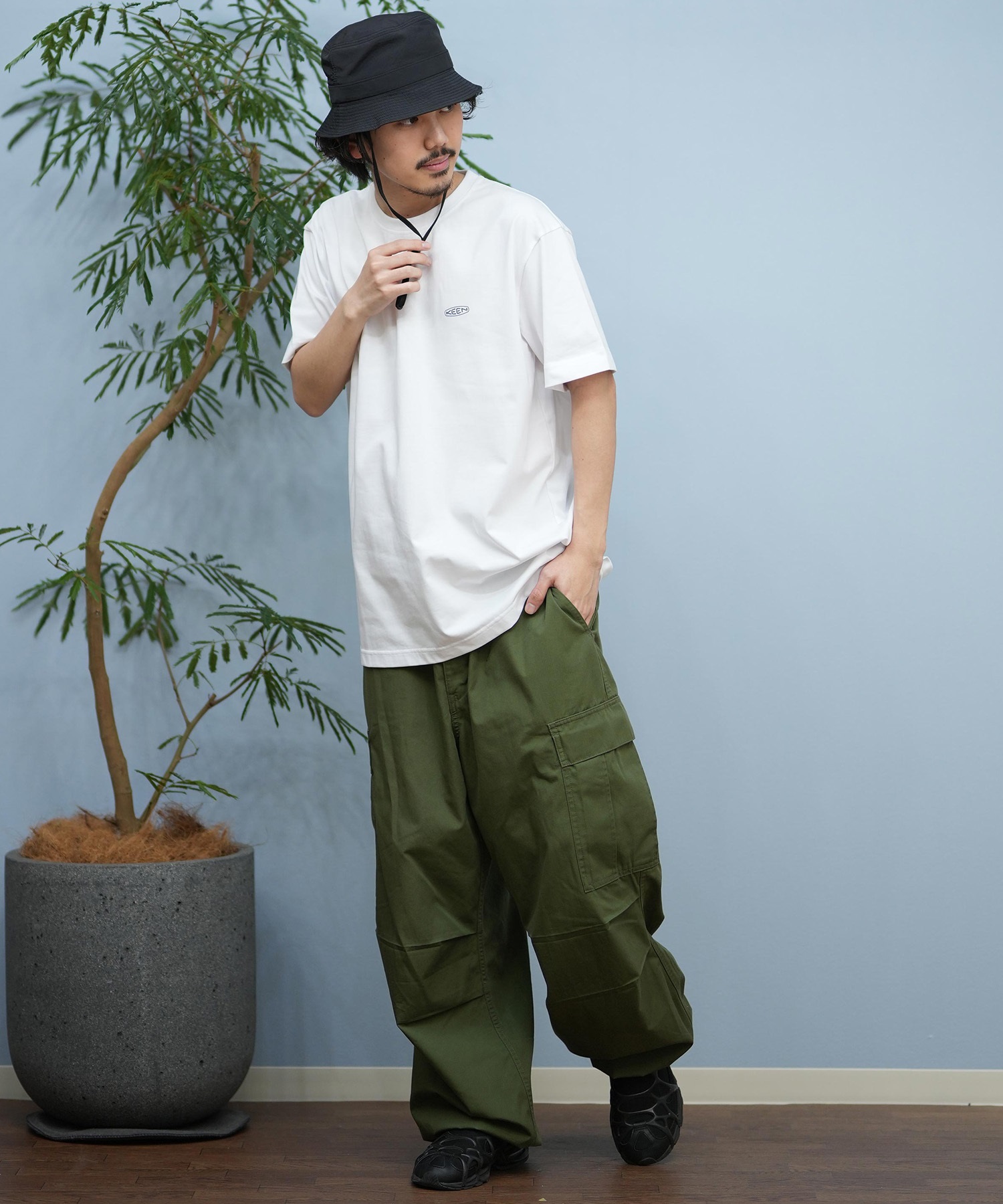 KEEN キーン 半袖 Tシャツ メンズ バックプリント 吸汗速乾