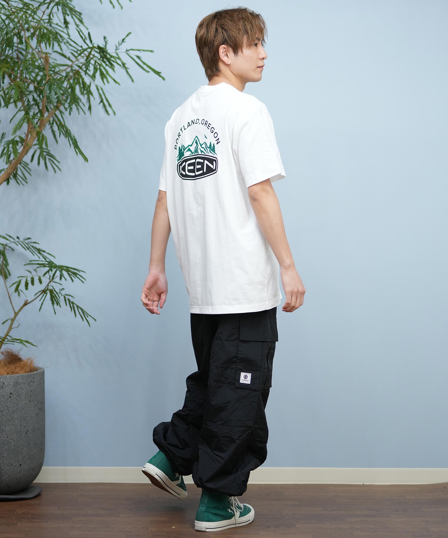 KEEN キーン 半袖 Tシャツ メンズ バックプリント 抗菌 消臭 接触冷感