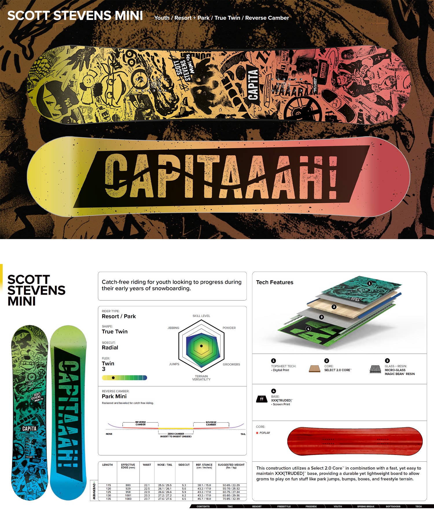 CAPITA キャピタ SCOTT STEVENS MINI スノーボード 板 キッズ ジュニア