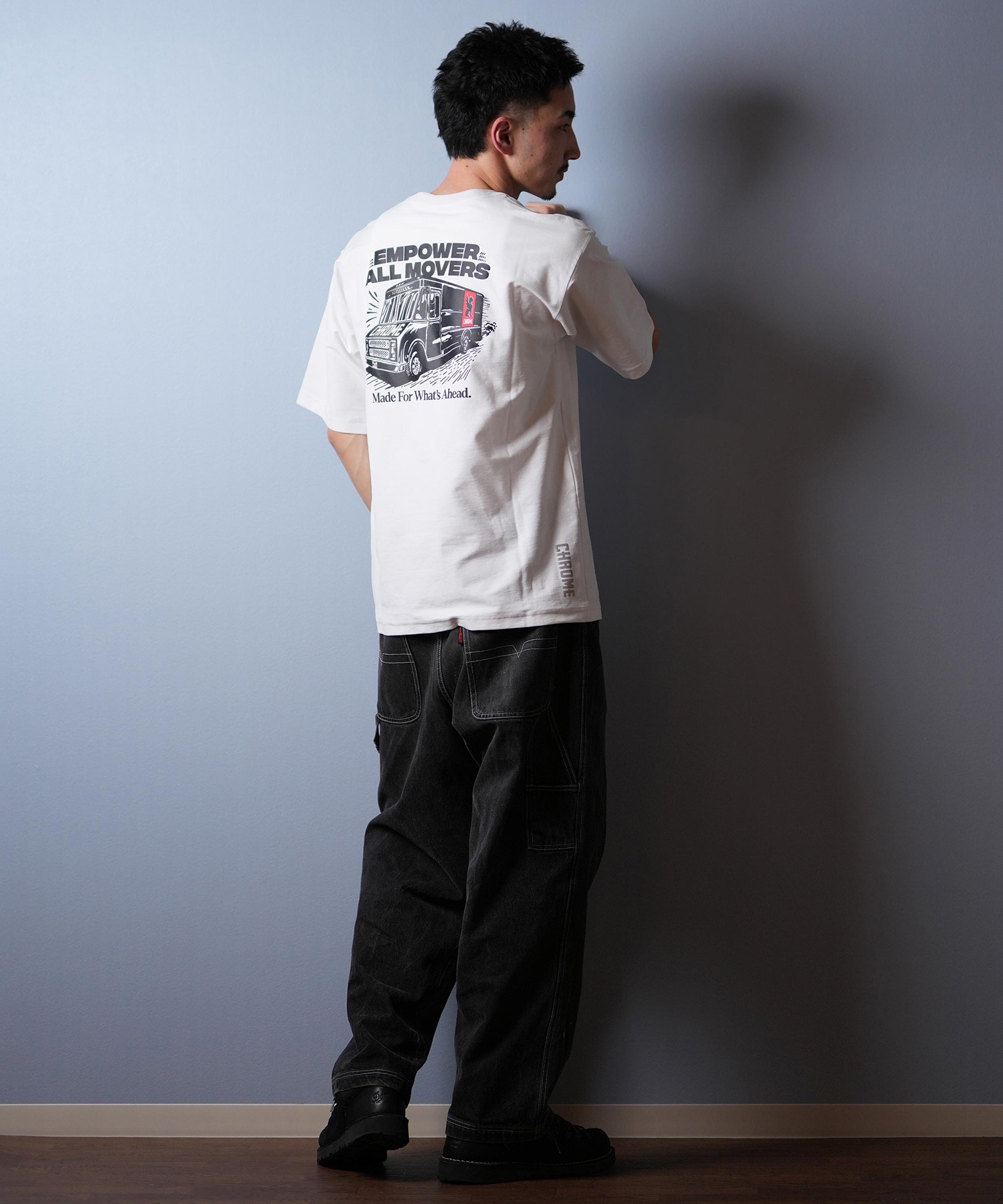 CHROME クローム 半袖 Tシャツ メンズ バックプリント オーバーサイズ JP263WH(WHITE-M)
