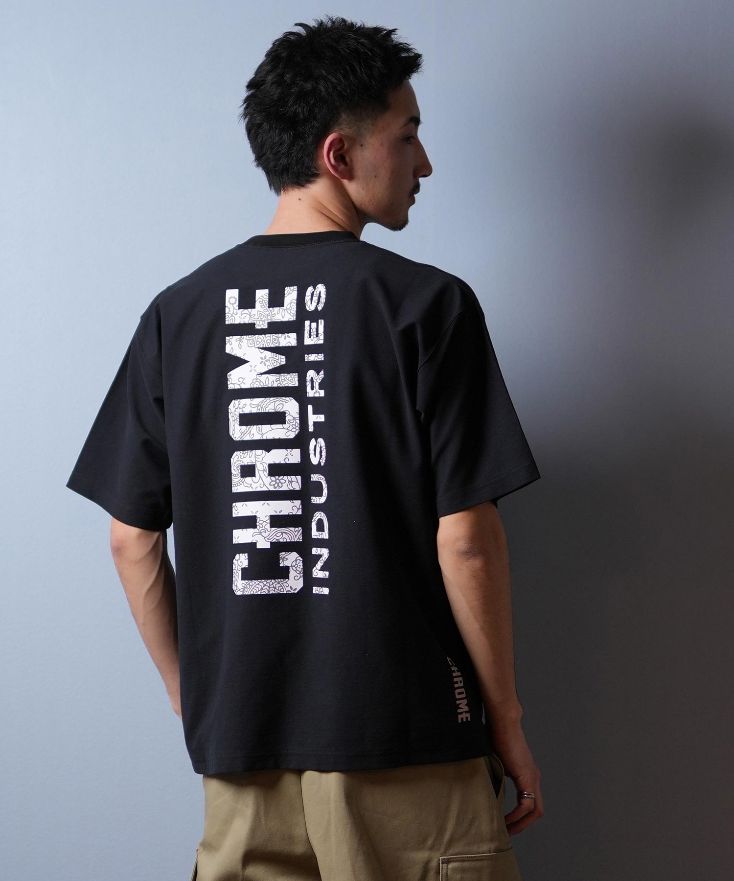 CHROME クローム 半袖 Tシャツ メンズ バックプリント オーバー
