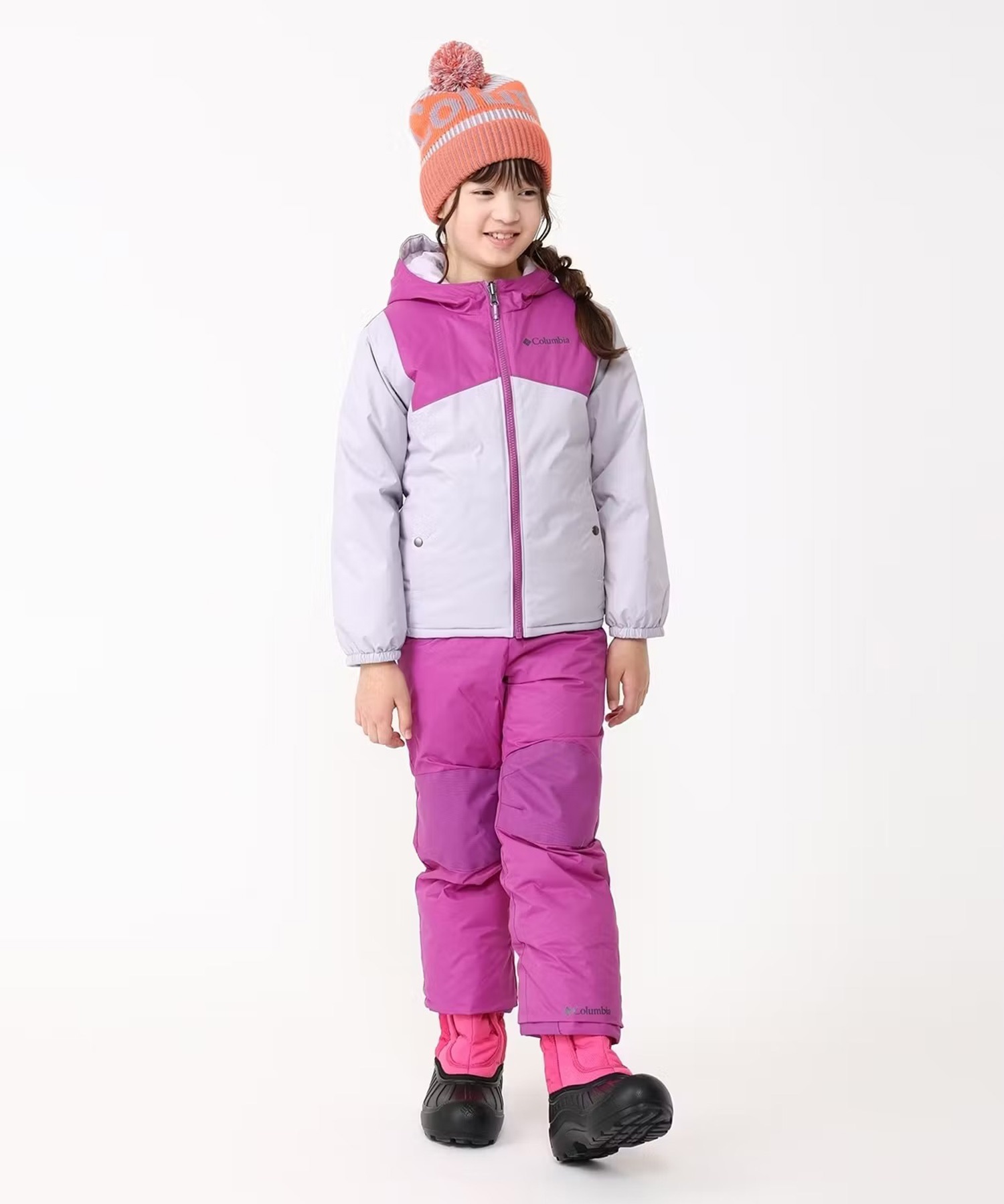新品未使用品　Columbia 子ども用スノーウェア ピンク/ターコイズ Columbia（コロンビア） キッズ スノーウェア 上下セット 110cm 120cm