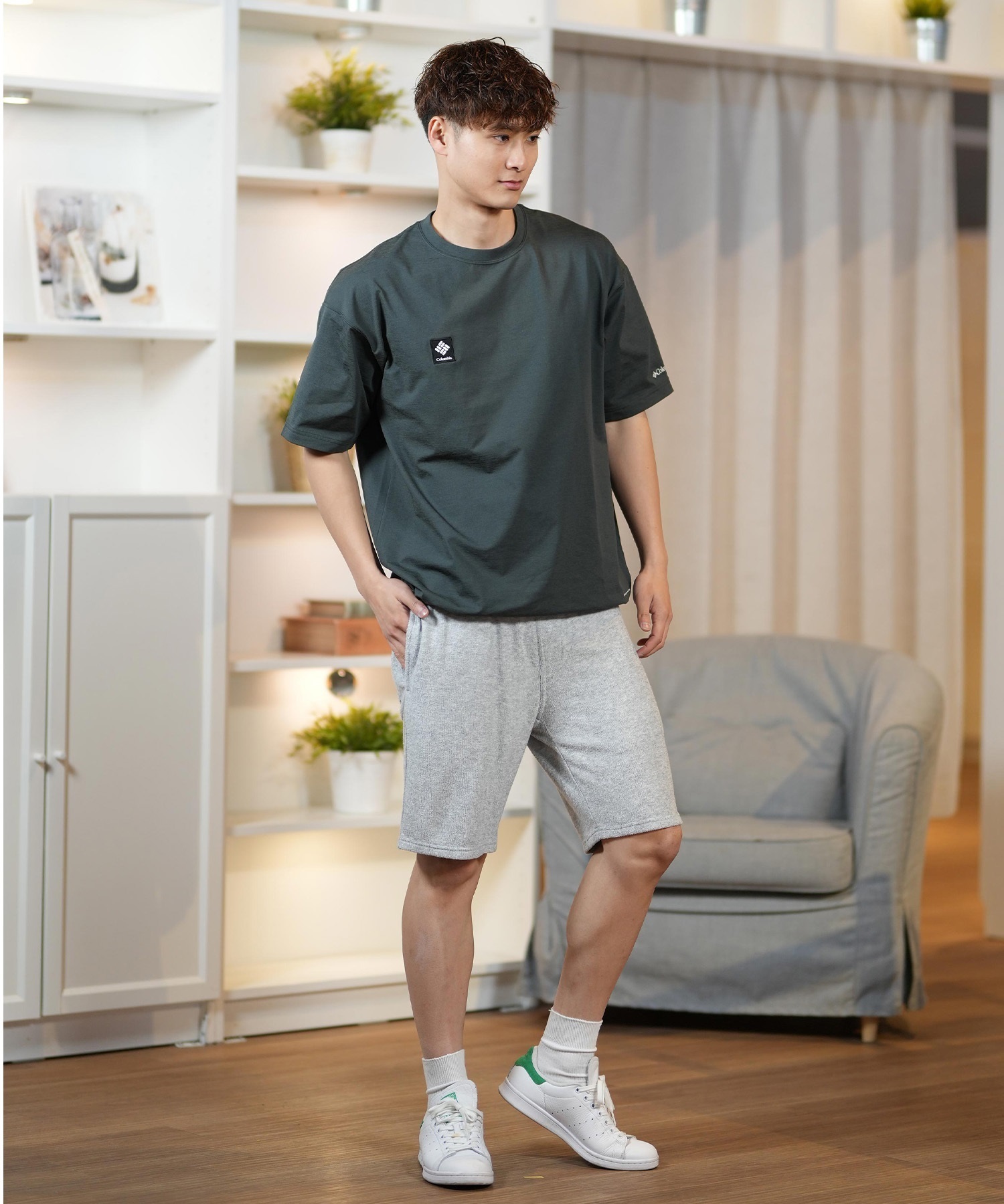 columbia コロンビア 半袖 Tシャツ メンズ 水陸両用 ユーティリティ UVケア PM0684 ムラサキスポーツ限定(100-S)