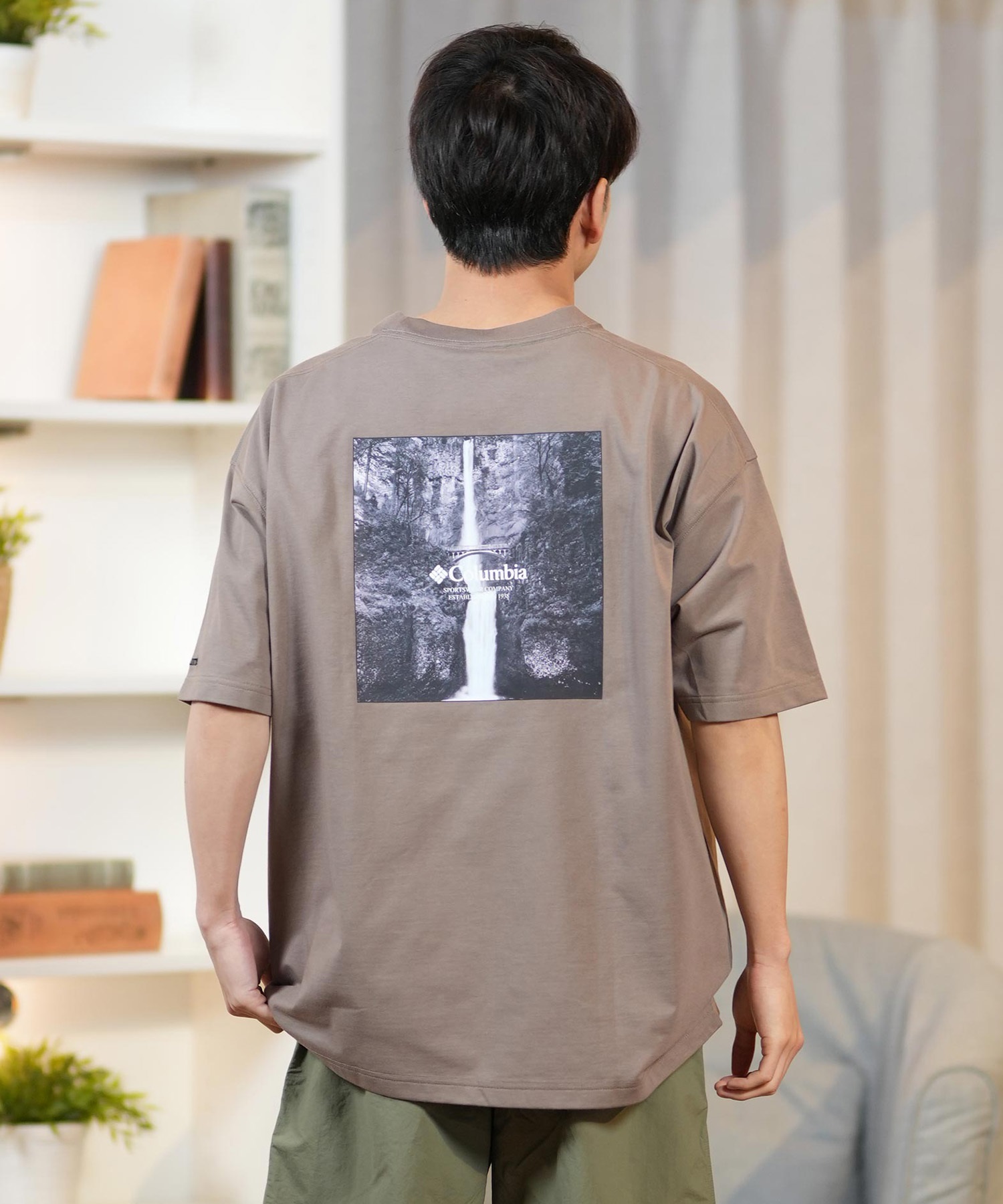 Columbia コロンビア 半袖 Tシャツ メンズ オーバーサイズTシャツ UVケア バックプリント PM4502 ムラサキスポーツ限定(100-S)