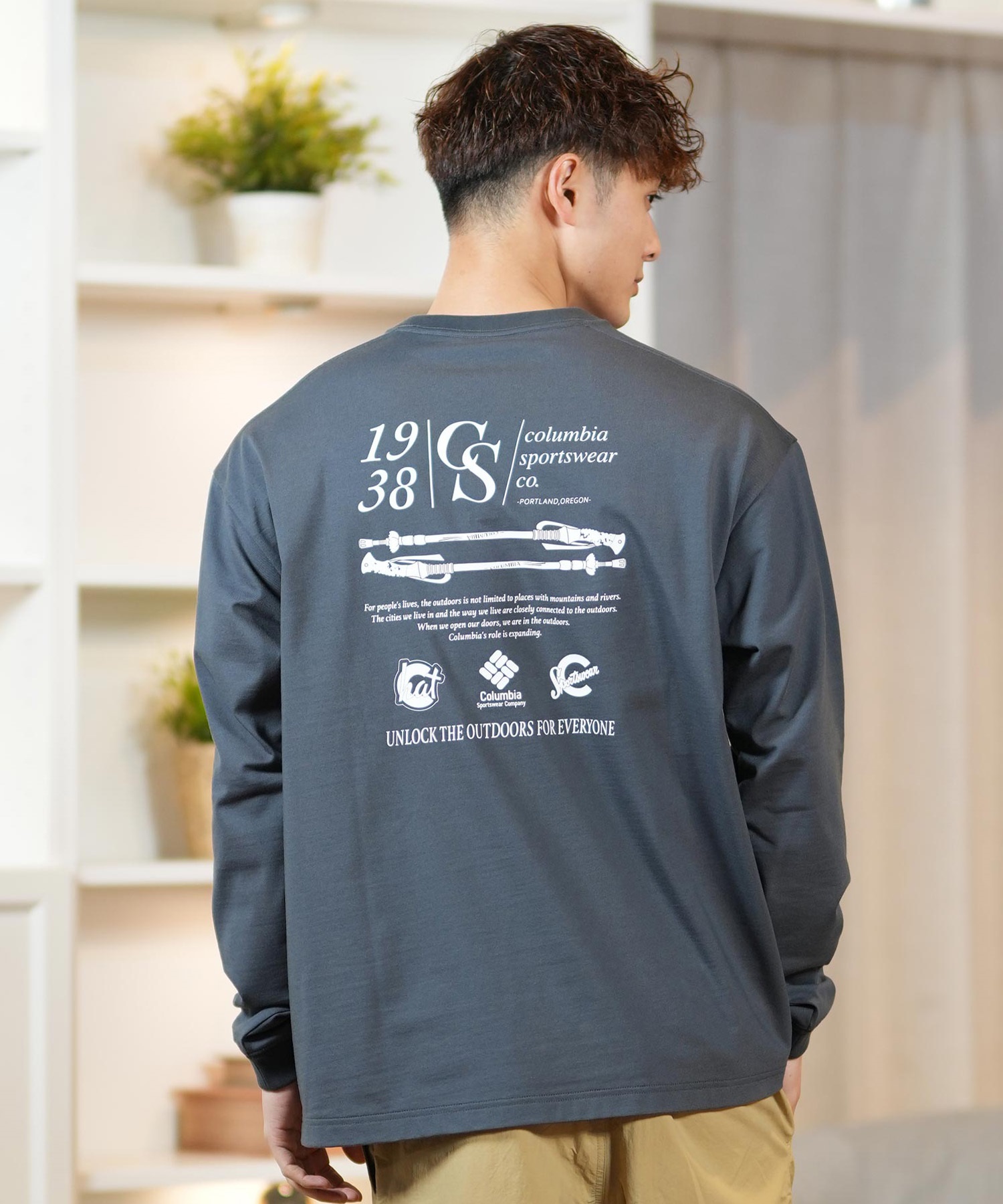 Columbia コロンビア 長袖 Tシャツ メンズ ロンT バックプリント