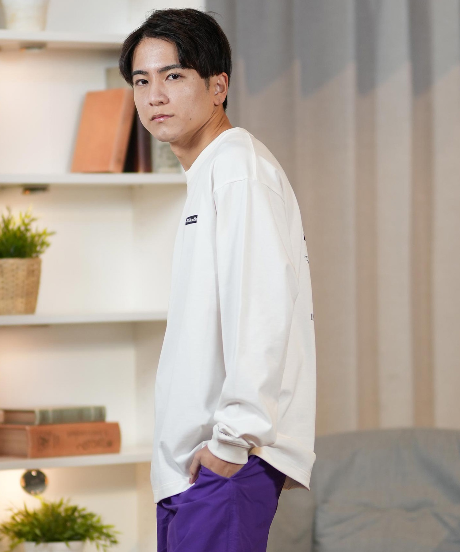 Columbia コロンビア 長袖 Tシャツ メンズ ロンT バックプリント 吸湿