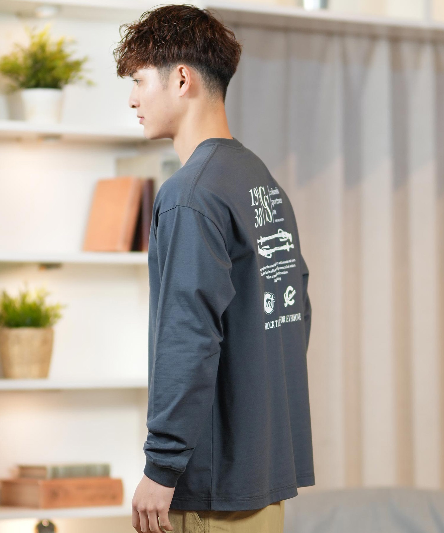 Columbia コロンビア 長袖 Tシャツ メンズ ロンT バックプリント 吸湿