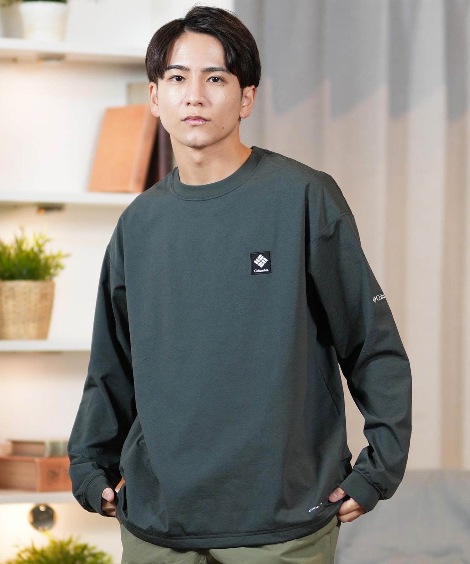 Columbia コロンビア 長袖 Tシャツ メンズ ロンT バックプリント 水陸