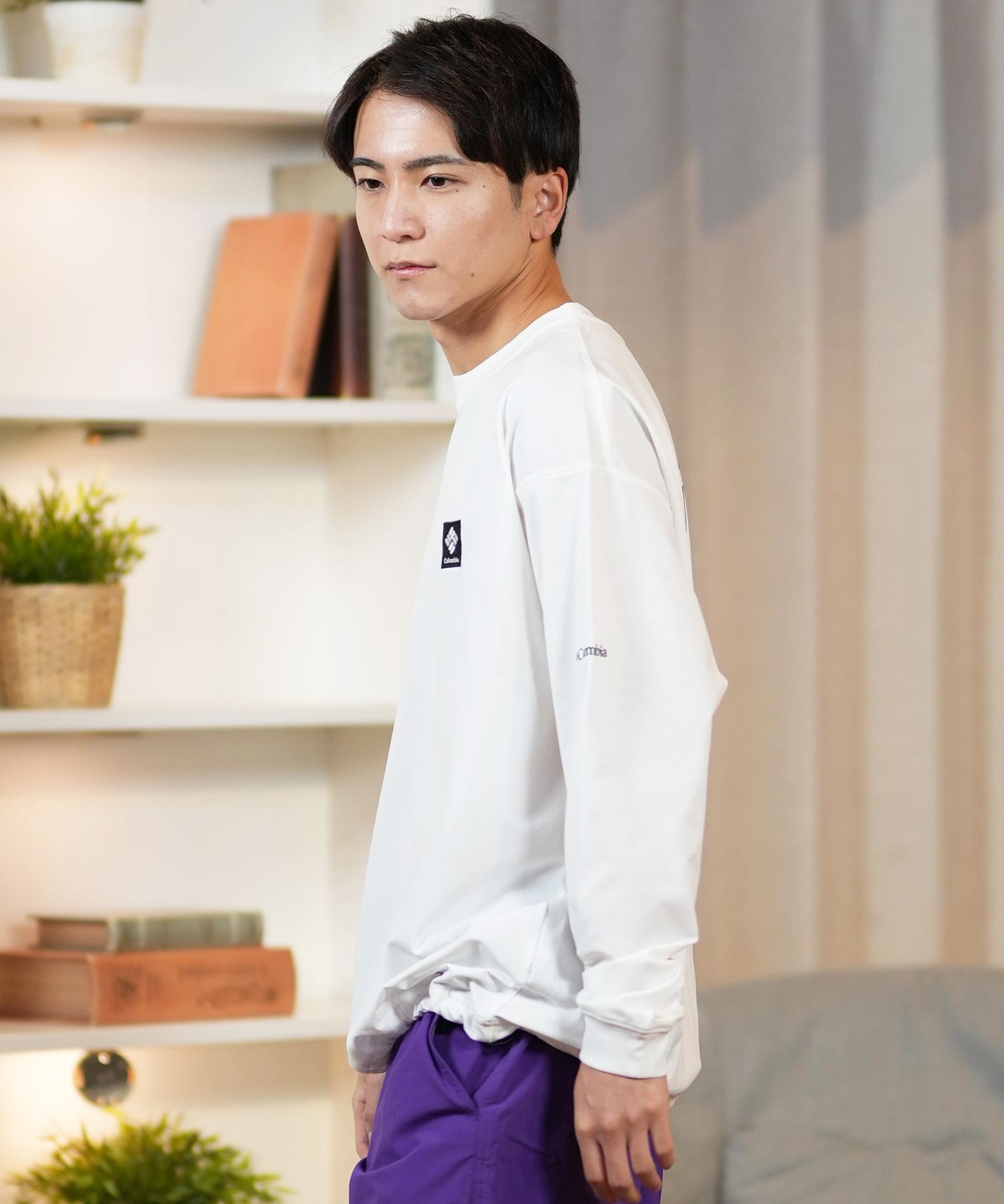 Columbia コロンビア 長袖 Tシャツ メンズ ロンT バックプリント 水陸