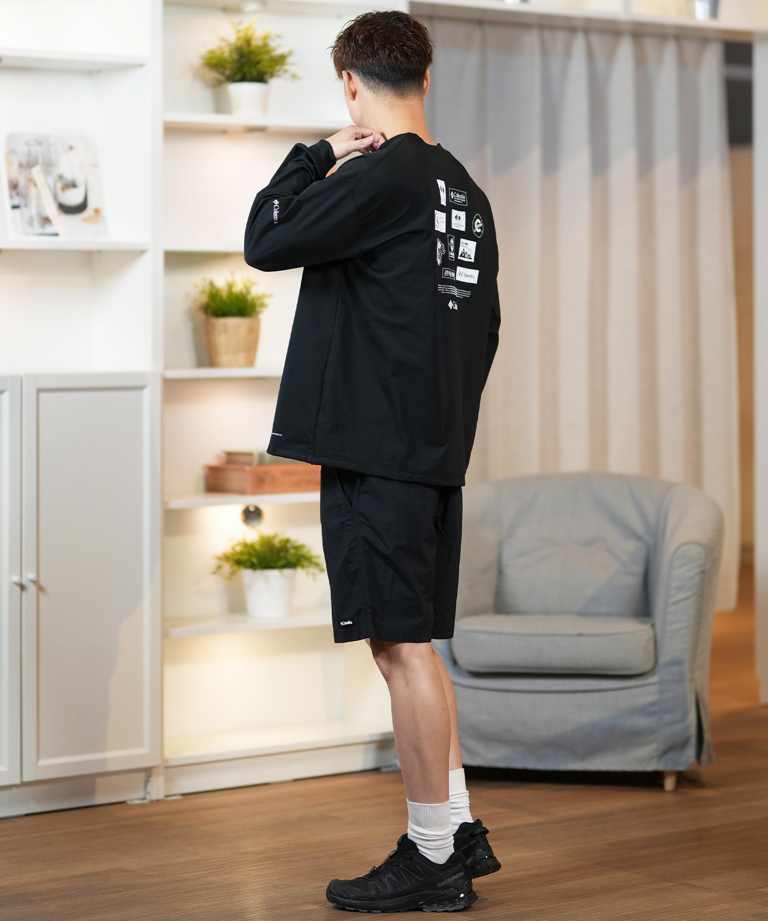 Columbia コロンビア 長袖 Tシャツ メンズ ロンT バックプリント 水陸