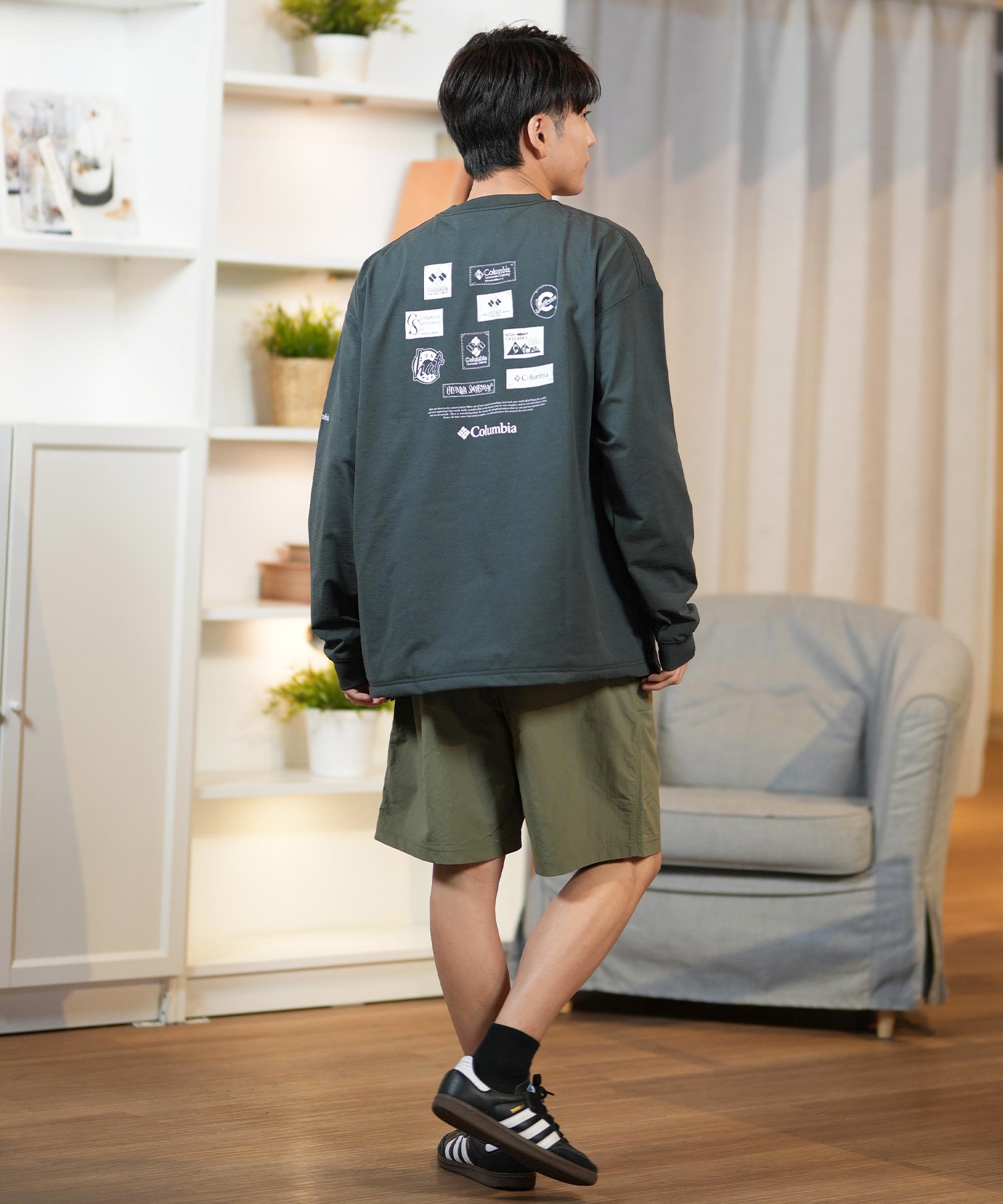 Columbia コロンビア 長袖 Tシャツ メンズ ロンT バックプリント 水陸