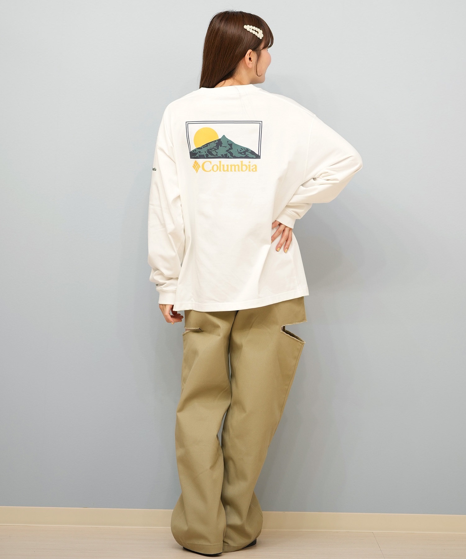 Columbia コロンビア 長袖 Tシャツ ロンT メンズ レディース SUNRISE EDGE GRAPHIC LS T PM0929 ムラサキスポーツ限定(125-S)