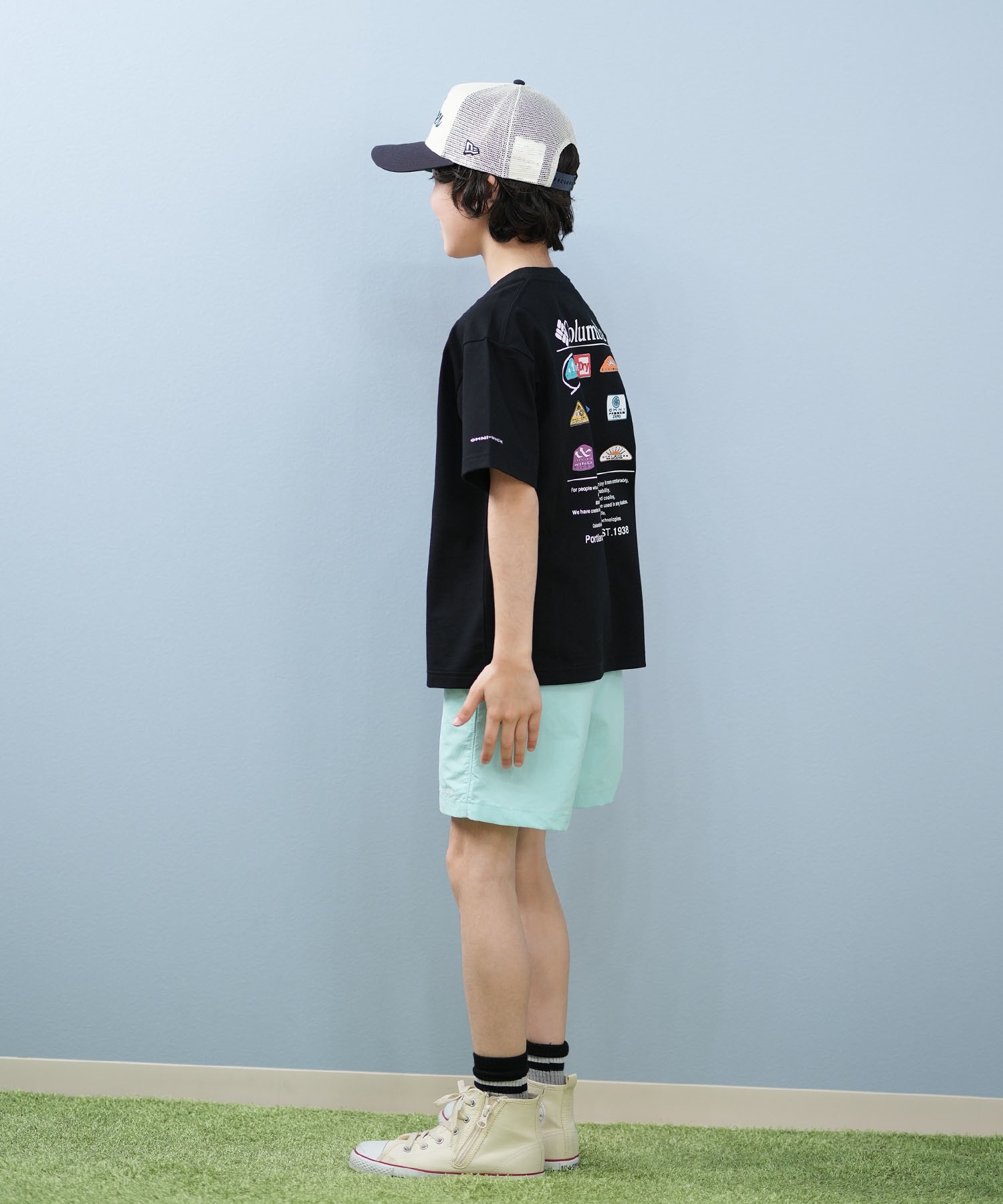 ま*ゃ様 【Bristol】【UNDER LAYER 】【希少】【両袖ビッグロゴ Columbia コロンビア 半袖 Tシャツ キッズ ジュニア 子供 バック