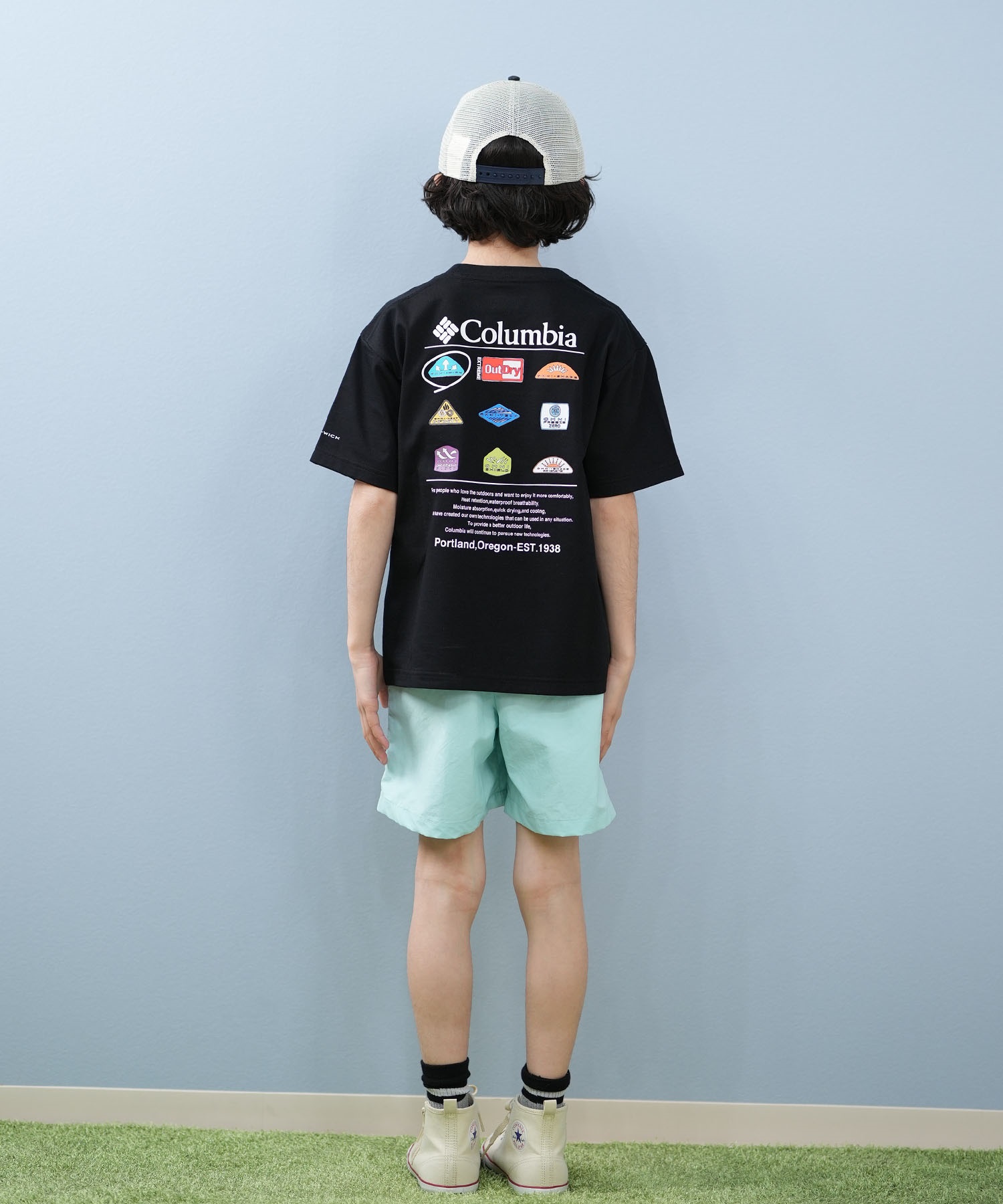 くまるページ Columbia コロンビア 半袖 Tシャツ キッズ ジュニア 子供 バック