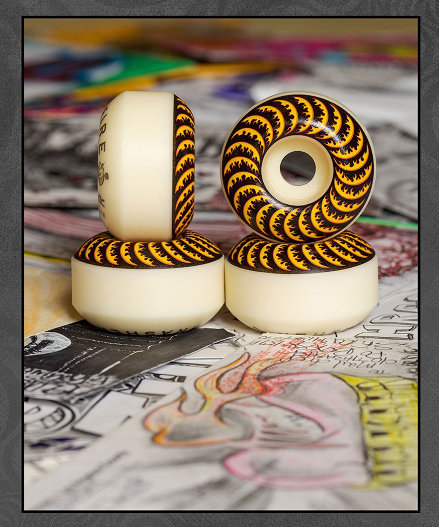 SPITFIRE WHEELS スピットファイヤー スケートボード ウィール CLASSIC F4 52mm 99A FLAME CLASSIC ムラサキスポーツ(WHT-52mm)
