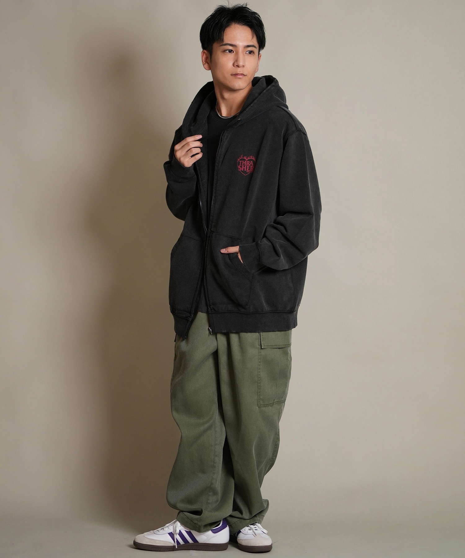THRASHER スラッシャー ジップアップ パーカー メンズ スウェット