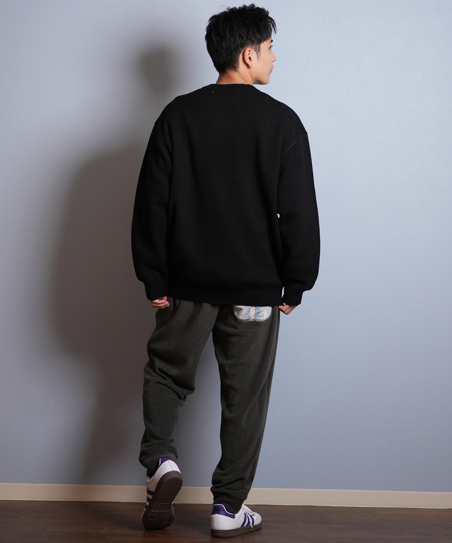 THRASHER スラッシャー ニット セーター メンズ クルーネック 反転ロゴ ジャガード織り 254TH1KN071(BRN-M)