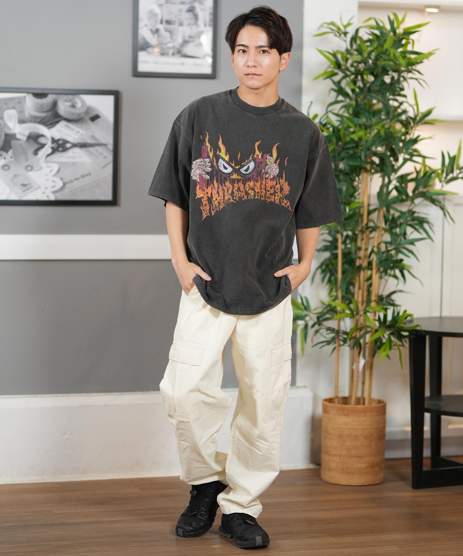 THRASHER スラッシャー 半袖 Tシャツ メンズ フロントプリント