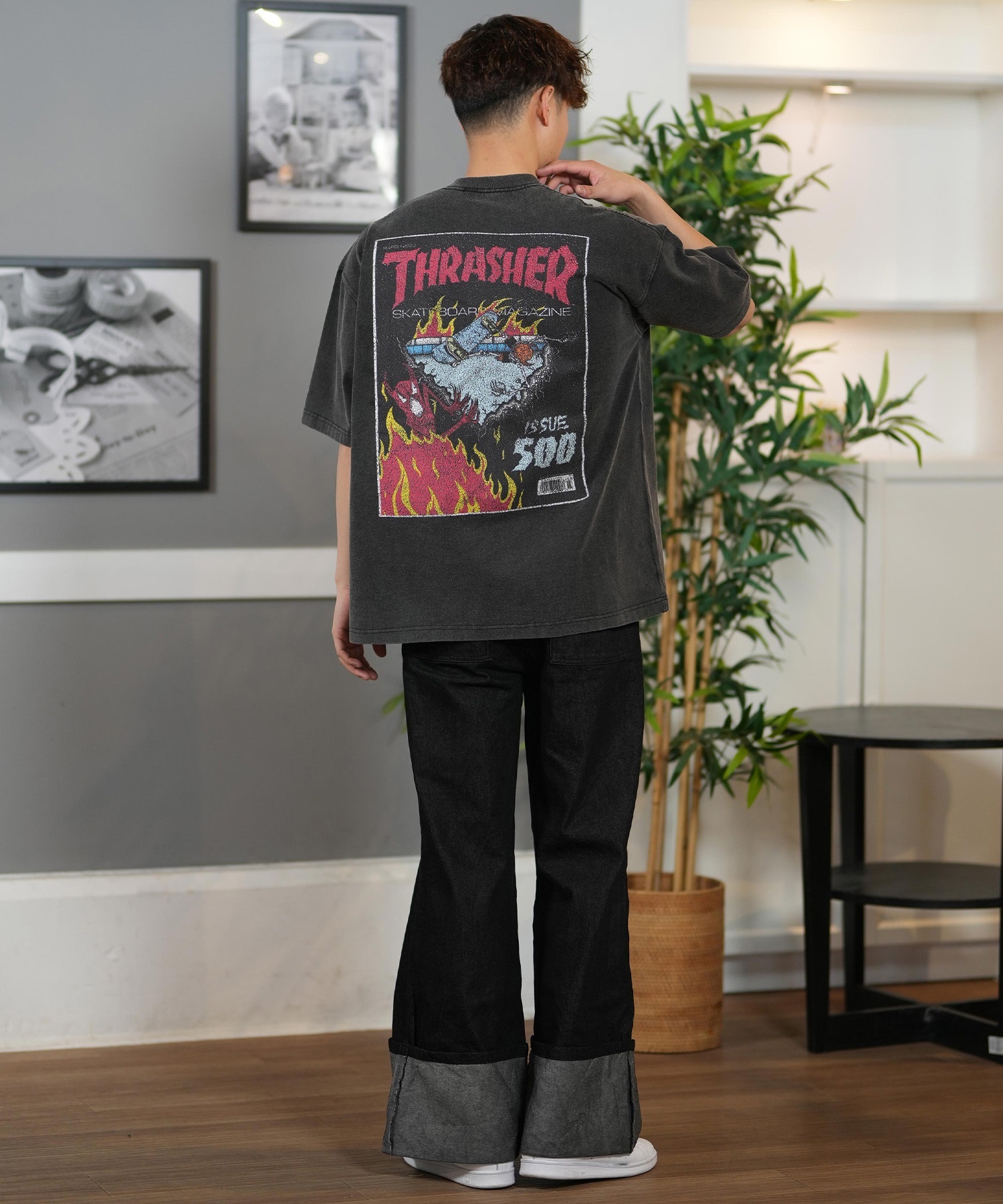 スラッシャー　THRASHER Tシャツ　2枚セット THRASHER スラッシャー 半袖 Tシャツ メンズ バックプリント