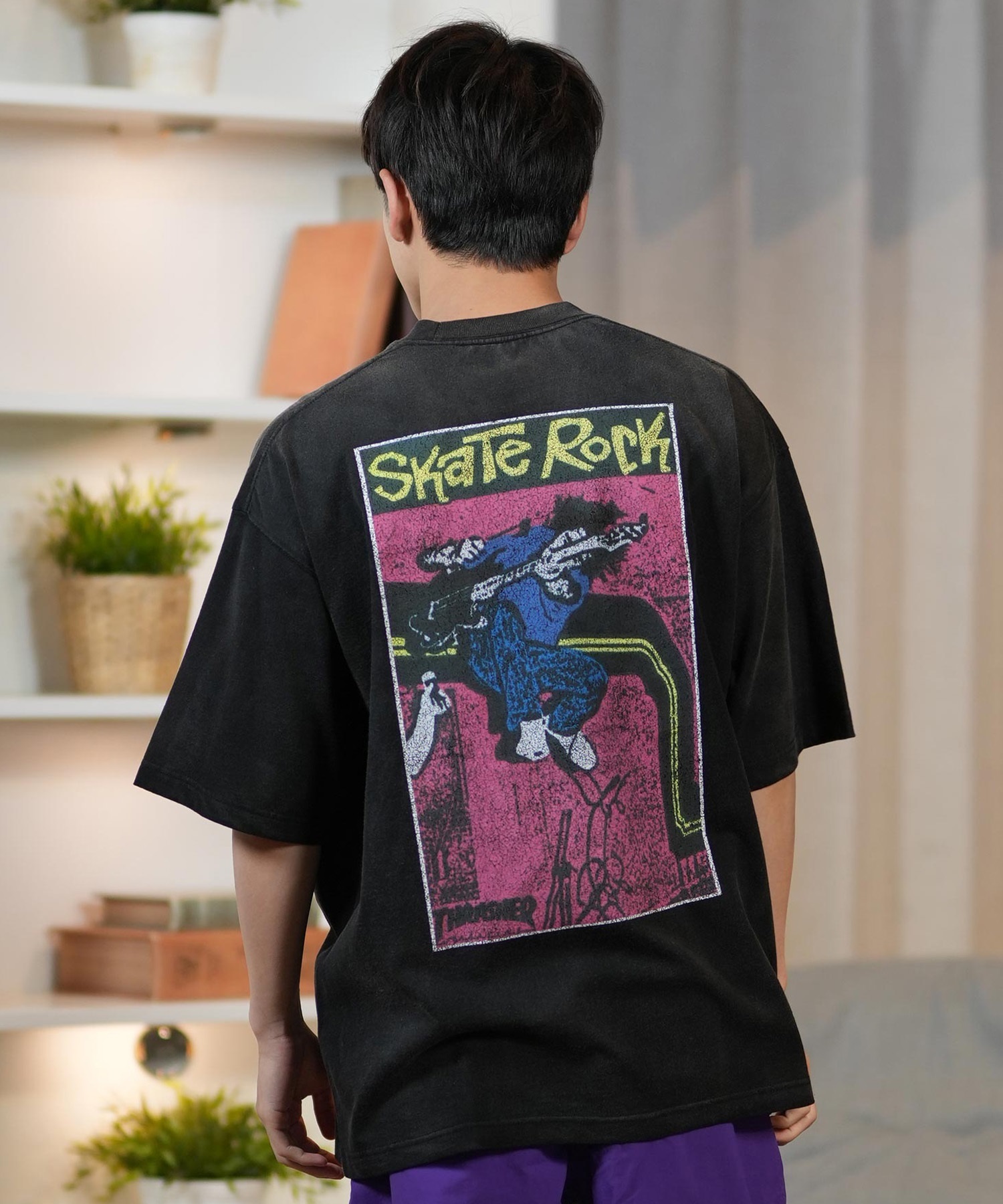 【PURPLE BLAND】スラブTシャツ 半袖 セール】 ☆TVドラマ着用商品☆ メッセージエンボスワイド半袖