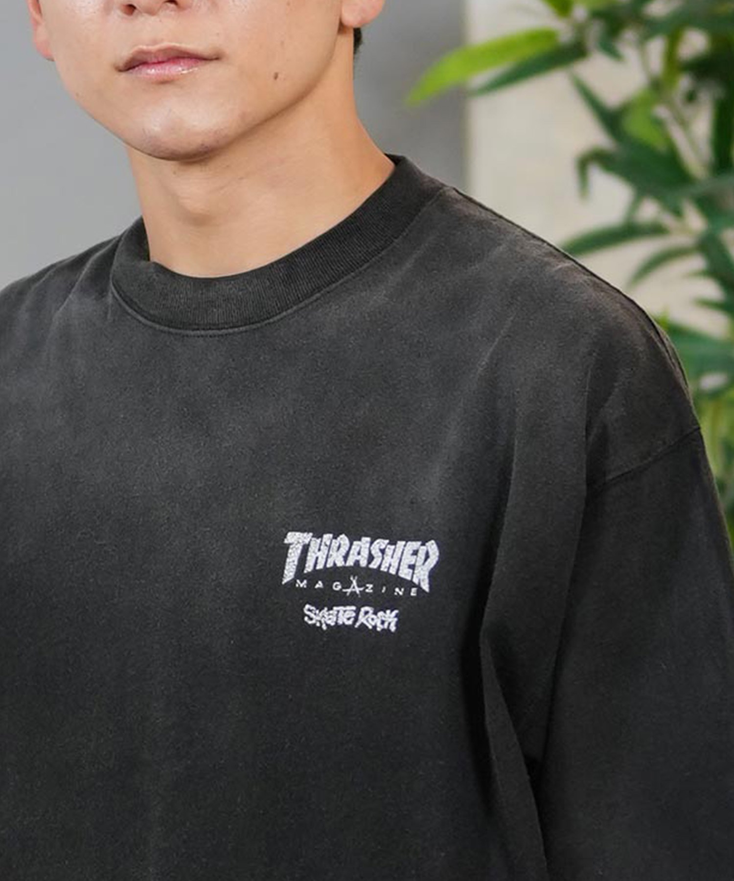 THRASHER スラッシャー 半袖 Tシャツ メンズ バックプリント オーバーサイズ 252TH1ST029 ムラサキスポーツ限定(BLK-1-M)