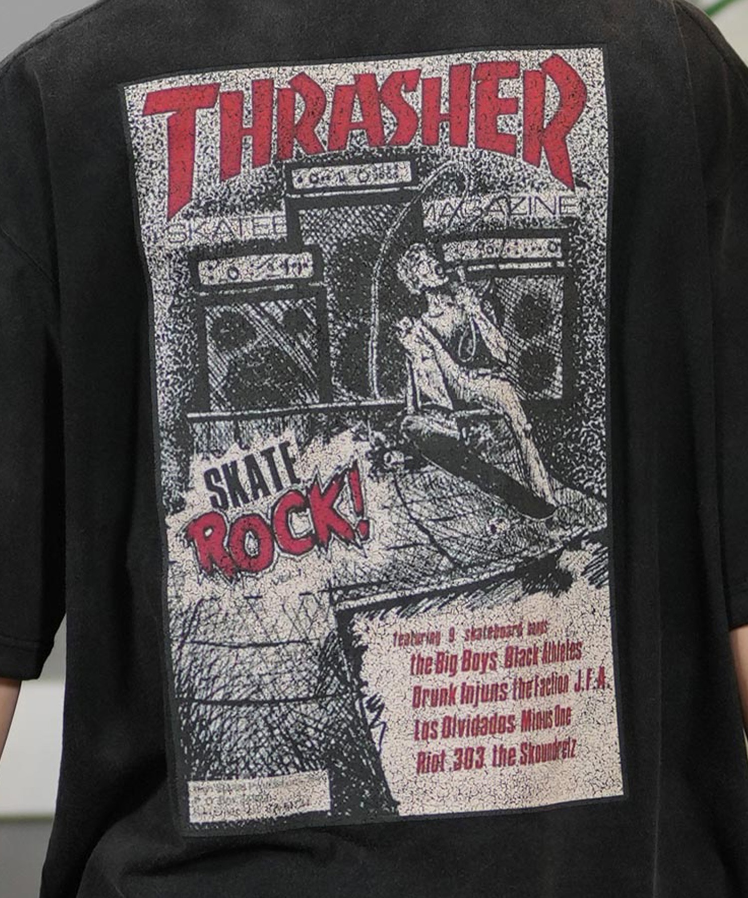 THRASHER スラッシャー 半袖 Tシャツ メンズ バックプリント オーバーサイズ 252TH1ST029 ムラサキスポーツ限定(BLK-1-M)