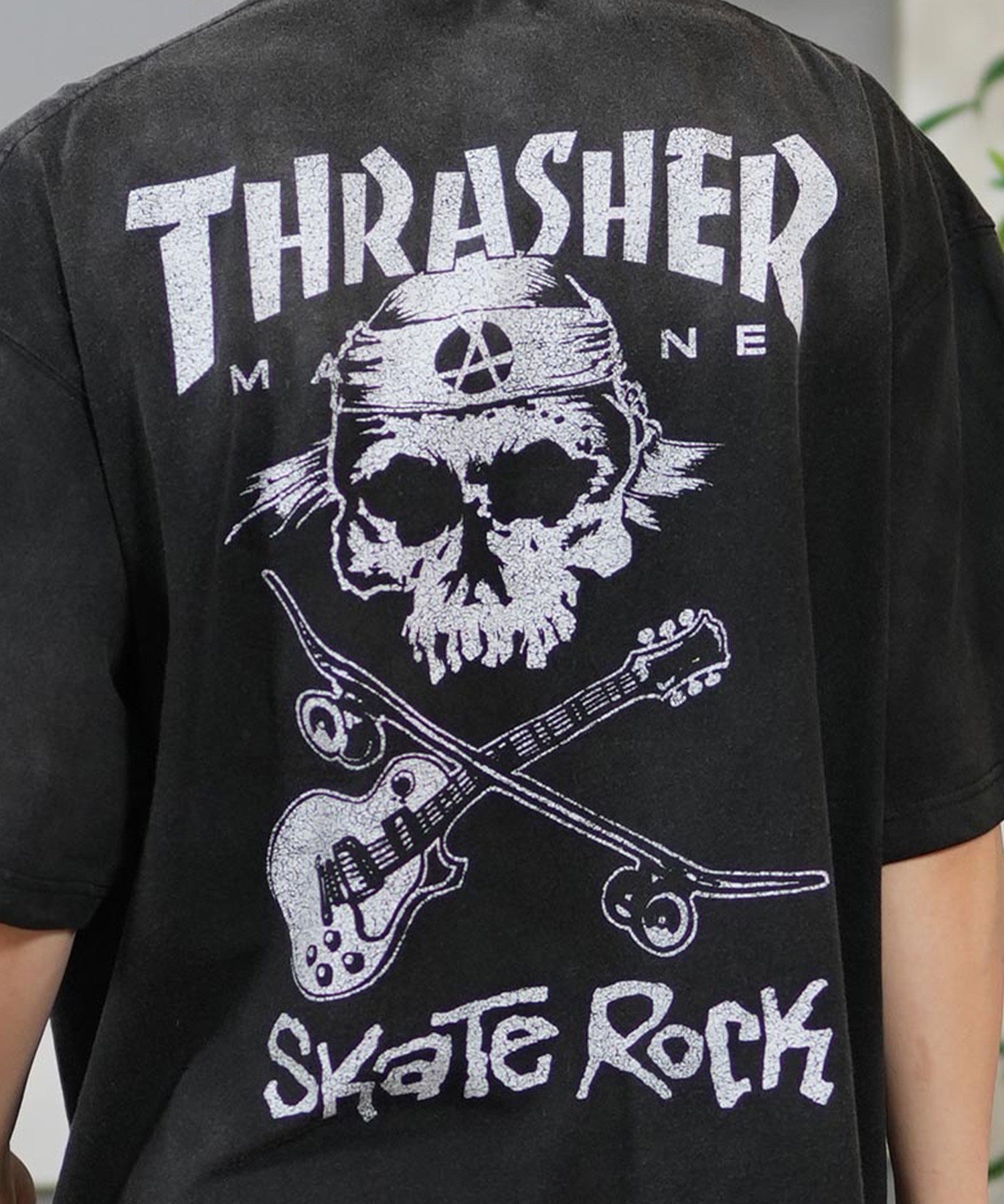 THRASHER スラッシャー 半袖 Tシャツ メンズ バックプリント オーバーサイズ 252TH1ST029 ムラサキスポーツ限定(BLK-1-M)