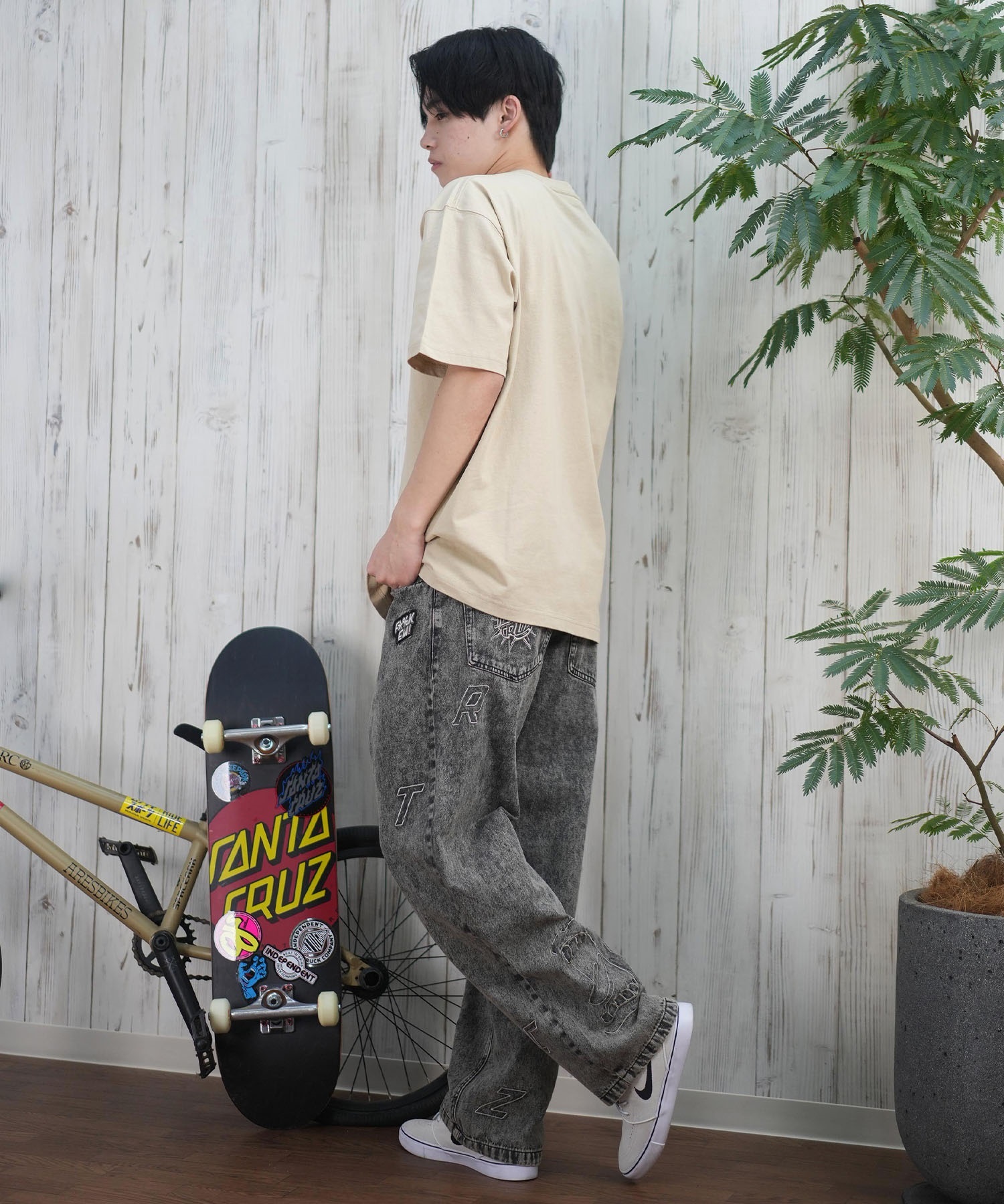 THRASHER スラッシャー 半袖 Tシャツ メンズ フロント刺繍 オーバー