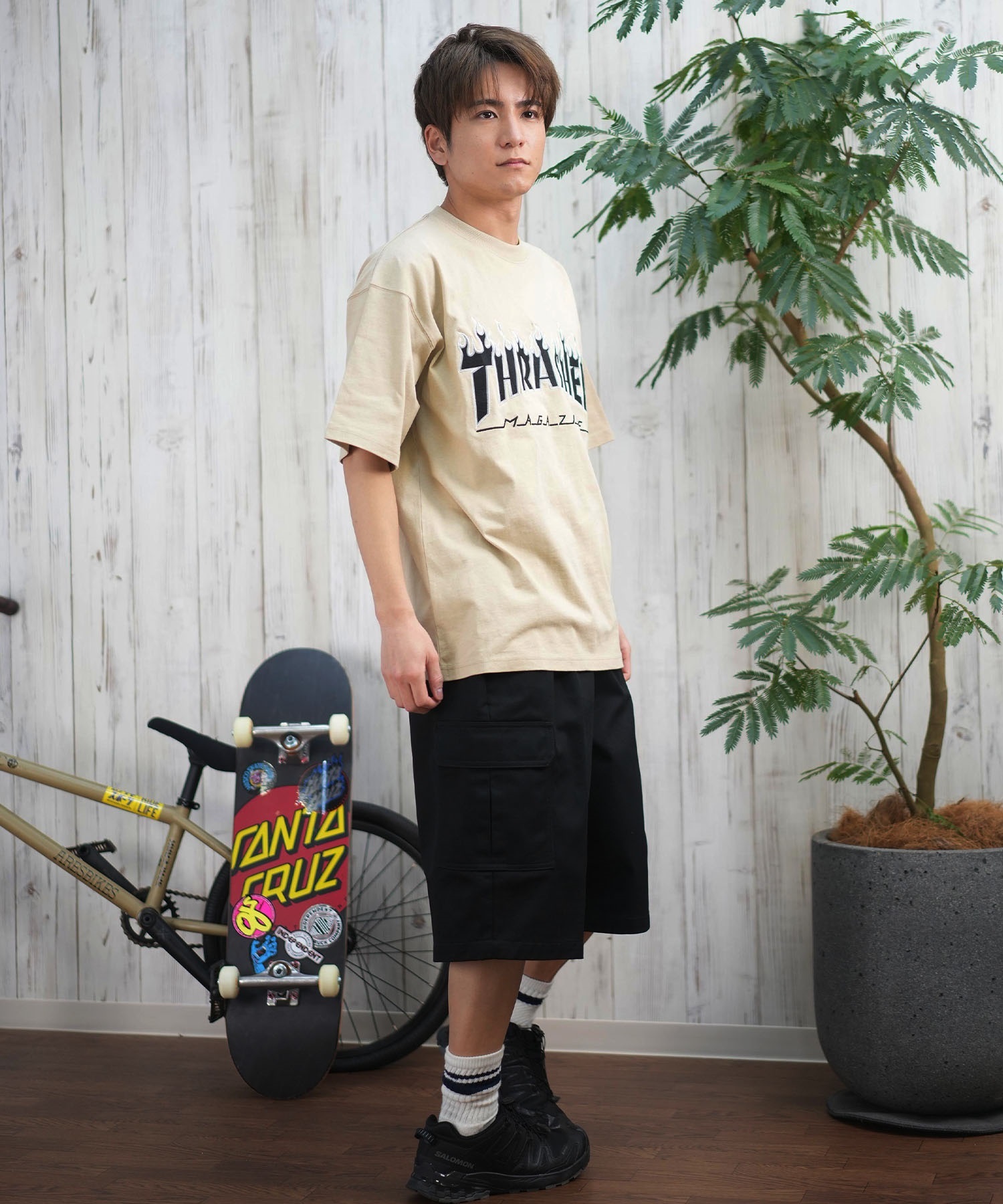 THRASHER スラッシャー 半袖 Tシャツ メンズ フロント刺繍