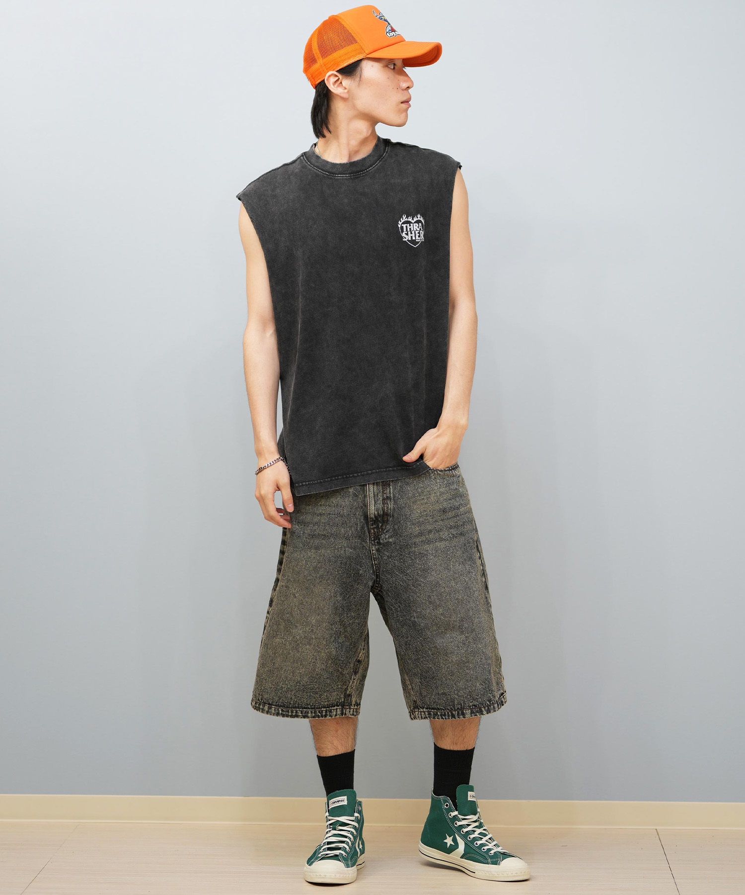 THRASHER スラッシャー タンクトップ メンズ バックプリント オーバー