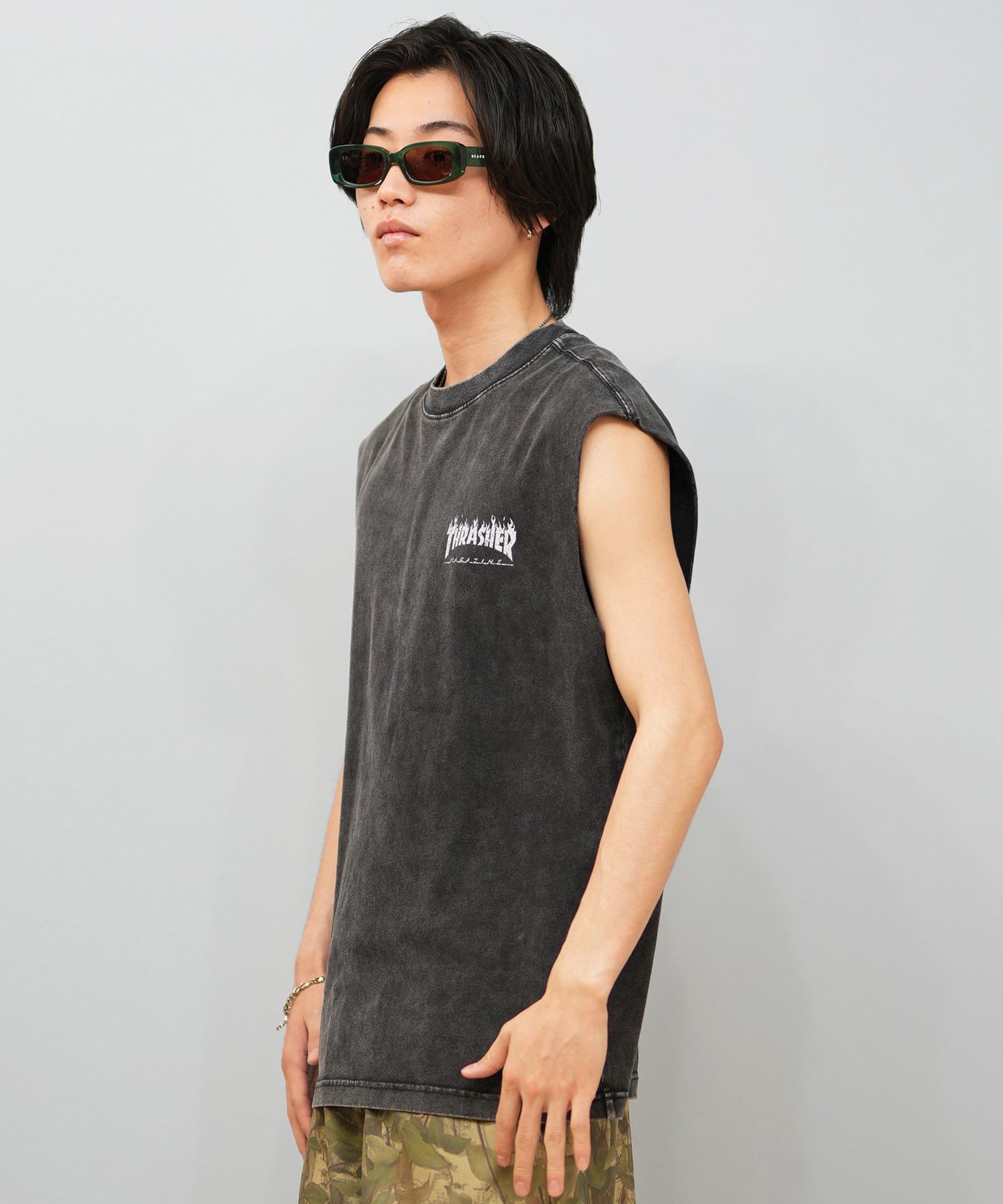 THRASHER スラッシャー タンクトップ メンズ バックプリント オーバー