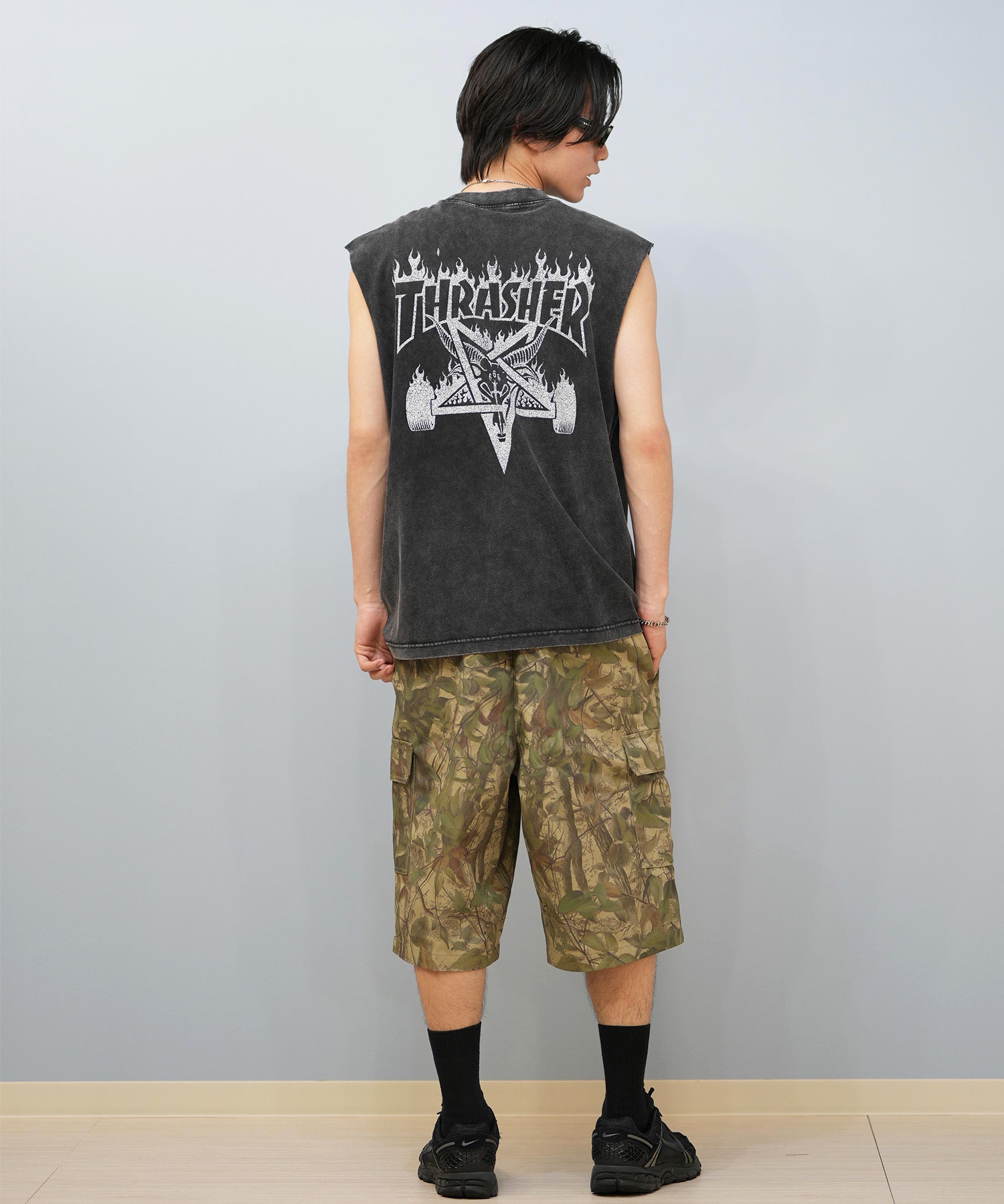 THRASHER スラッシャー タンクトップ メンズ バックプリント オーバー