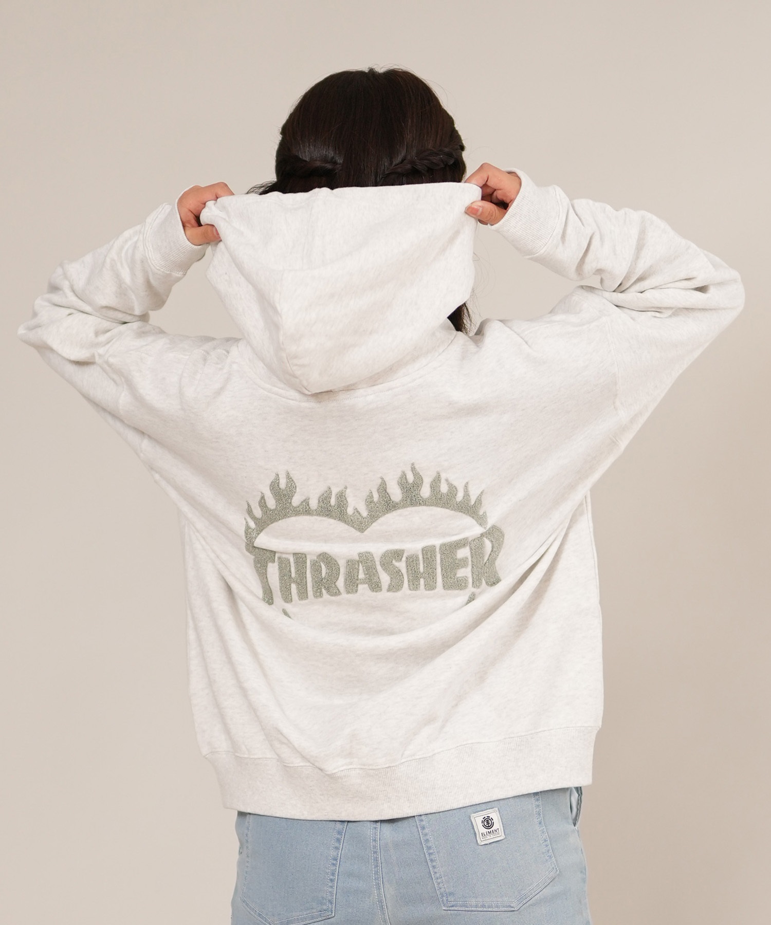 THRASHER スラッシャー ジップアップ パーカー レディース スウェット