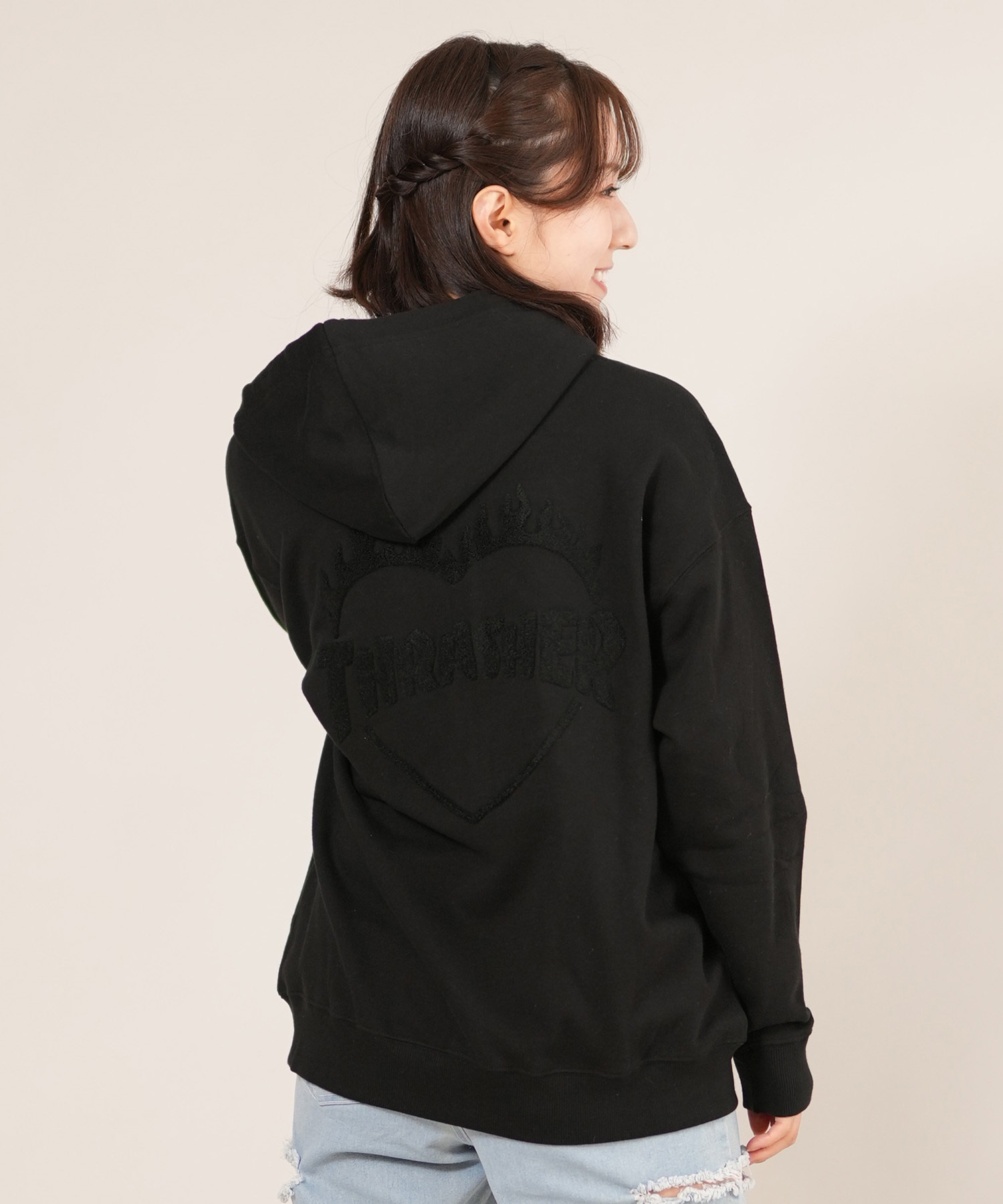 THRASHER スラッシャー ジップアップ パーカー レディース スウェット