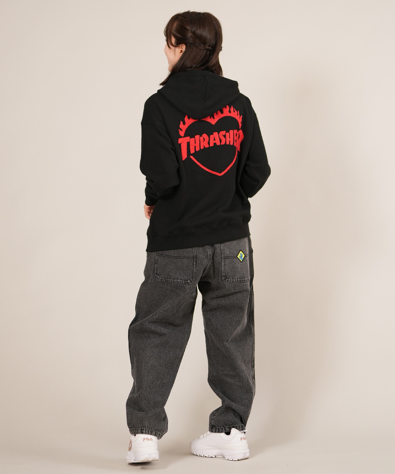 THRASHER スラッシャー ジップアップ パーカー レディース スウェット