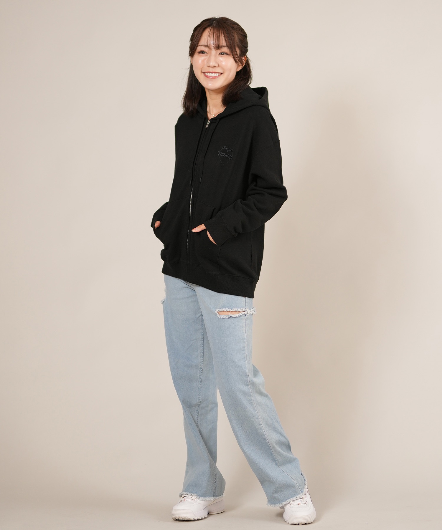 THRASHER スラッシャー ジップアップ パーカー レディース スウェット