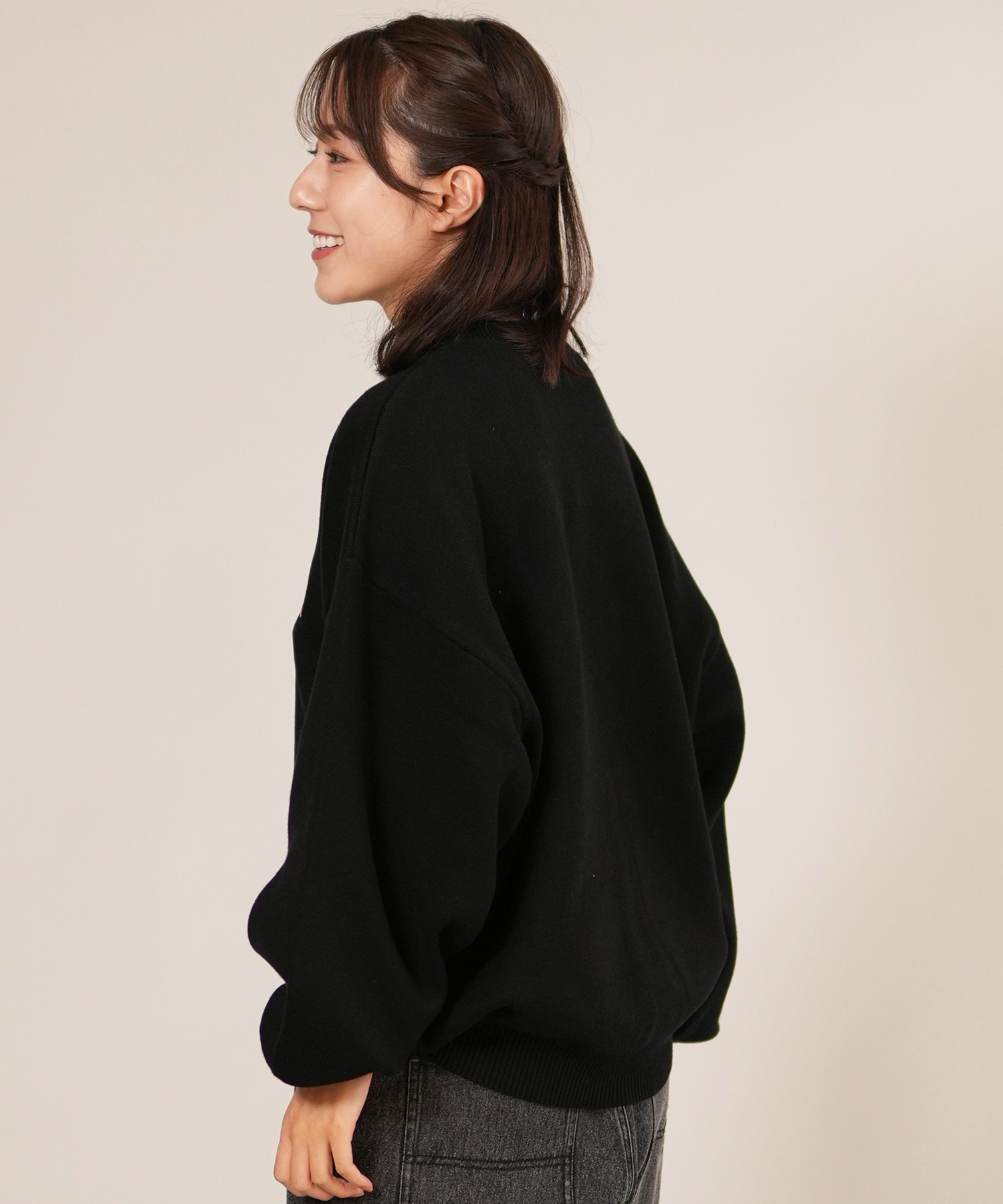 THRASHER スラッシャー ニット セーター レディース クルーネック ロゴ バーニング ハート ワンポイント 254TH2KN053(BLK-FREE)