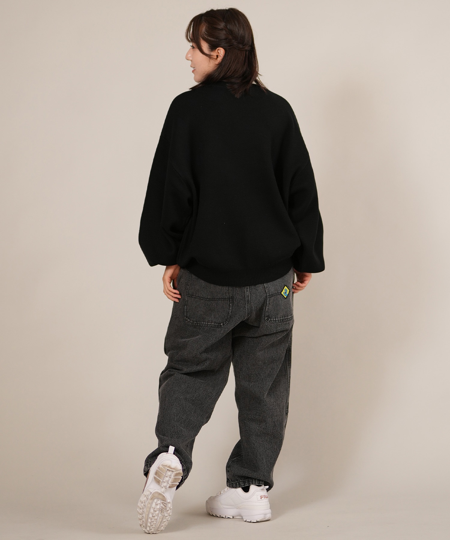 THRASHER スラッシャー ニット セーター レディース クルーネック ロゴ バーニング ハート ワンポイント 254TH2KN053(BLK-FREE)