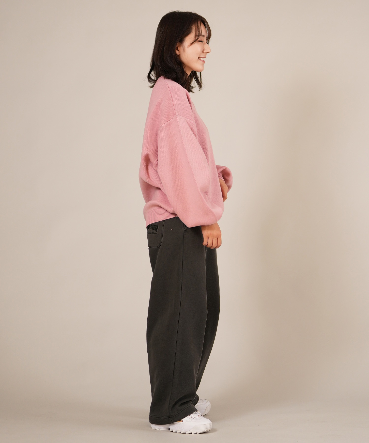 THRASHER スラッシャー ニット セーター レディース クルーネック ロゴ バーニング ハート ワンポイント 254TH2KN053(BLK-FREE)