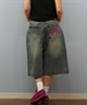THRASHER スラッシャー ハーフパンツ ショートパンツ レディース ユニセックス デニム パンツ Gパン 刺しゅう 253TH2SP043(BLK-S)