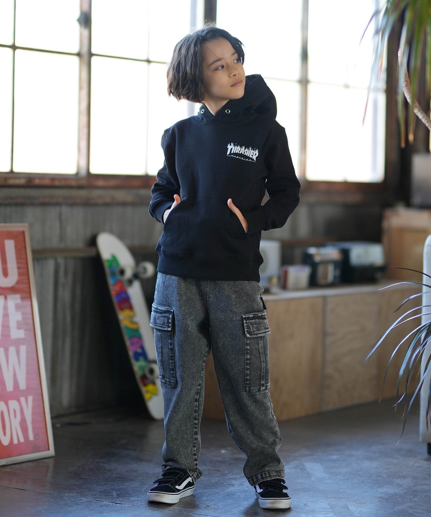 THRASHER スラッシャー プルオーバー パーカー キッズ ジュニア 子供